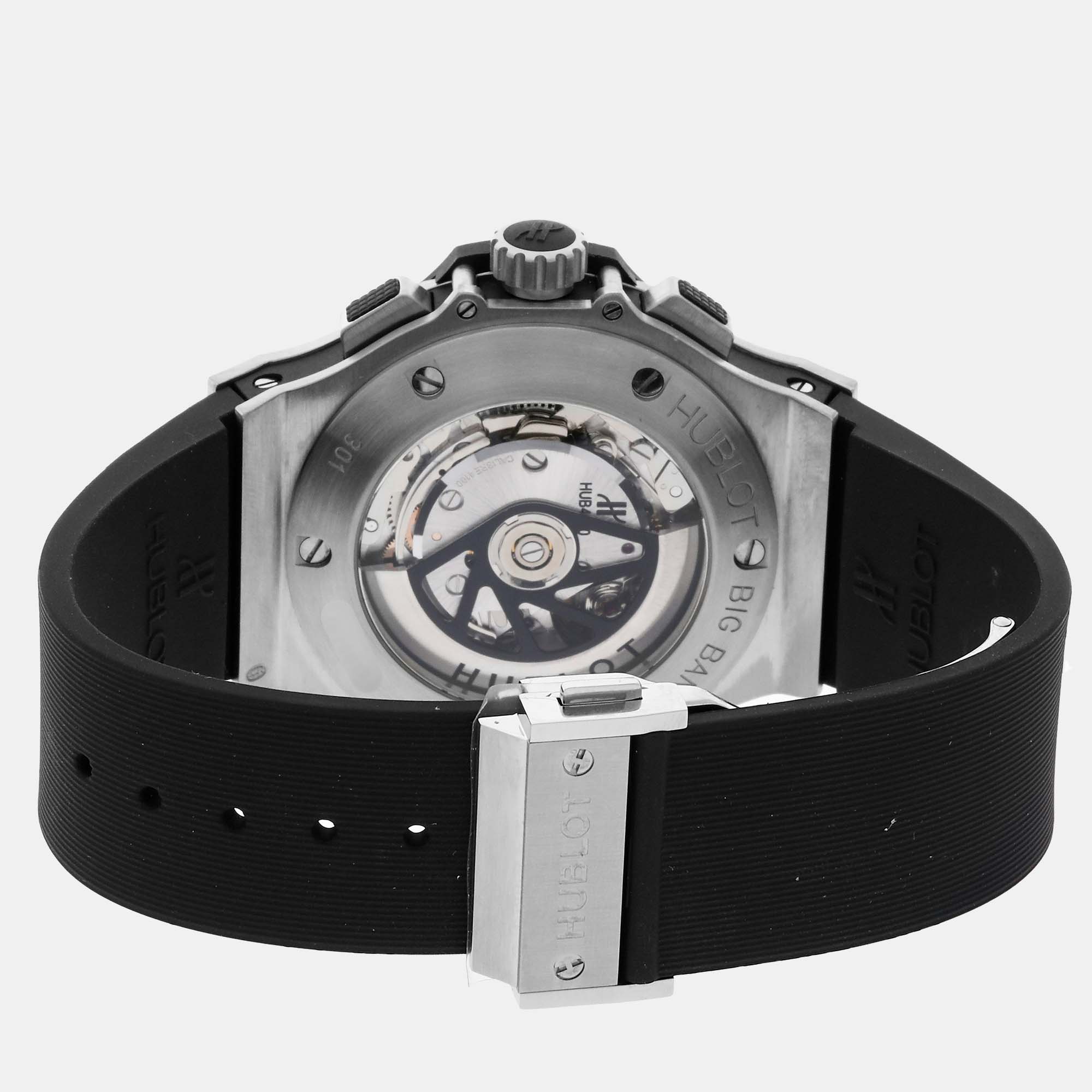 Hublot Black Stainless Steel Big Bang 301.SX.1170.RX.1104 Automatic Men's Wristwatch 44 Mm
