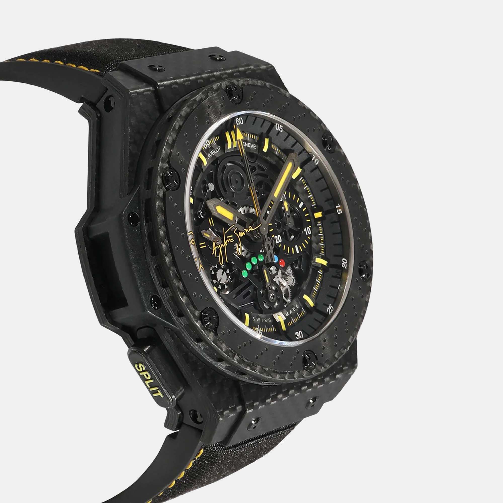 Hublot Black Carbon Fiber King Power 719.QM.1729.NR.AES10 Automatic Men's Wristwatch 48 Mm