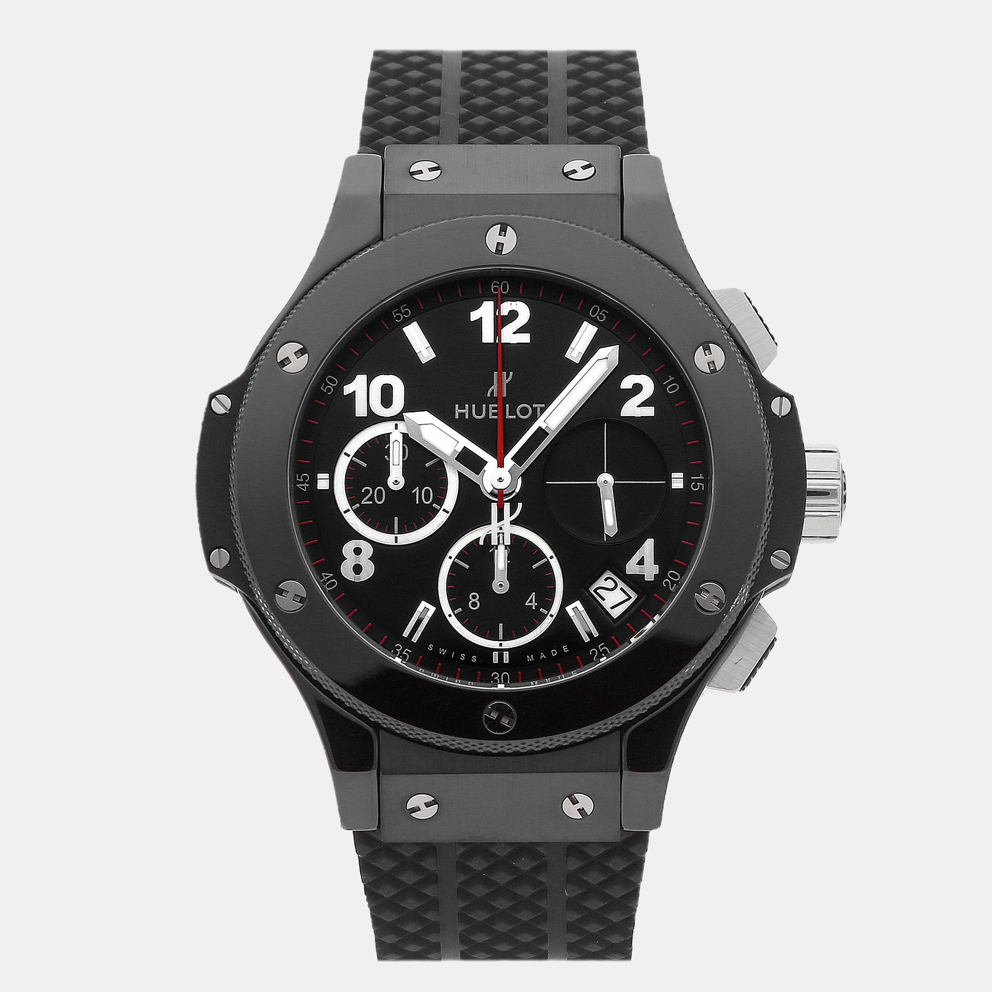 Hublot black ceramic big bang 341.cx.130.rx automatic men's wristwatch 41 mm