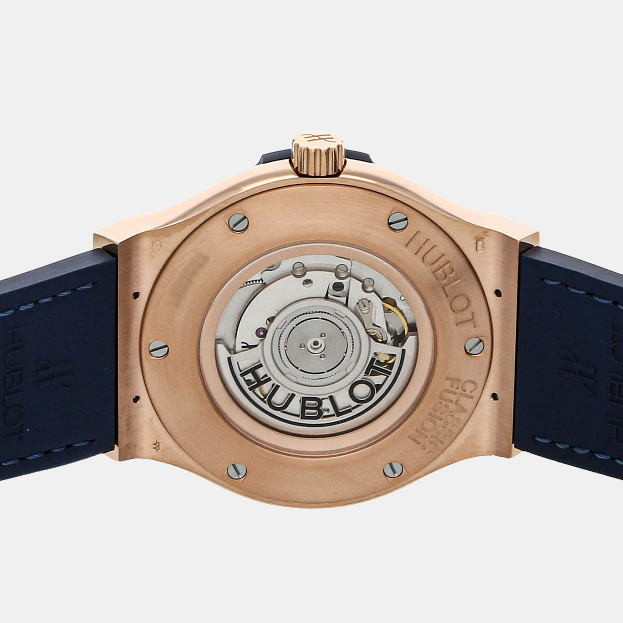 Hublot Blue 18k Rose Gold Classic Fusion 511.OX.7180.LR Automatic Men's Wristwatch 45 Mm