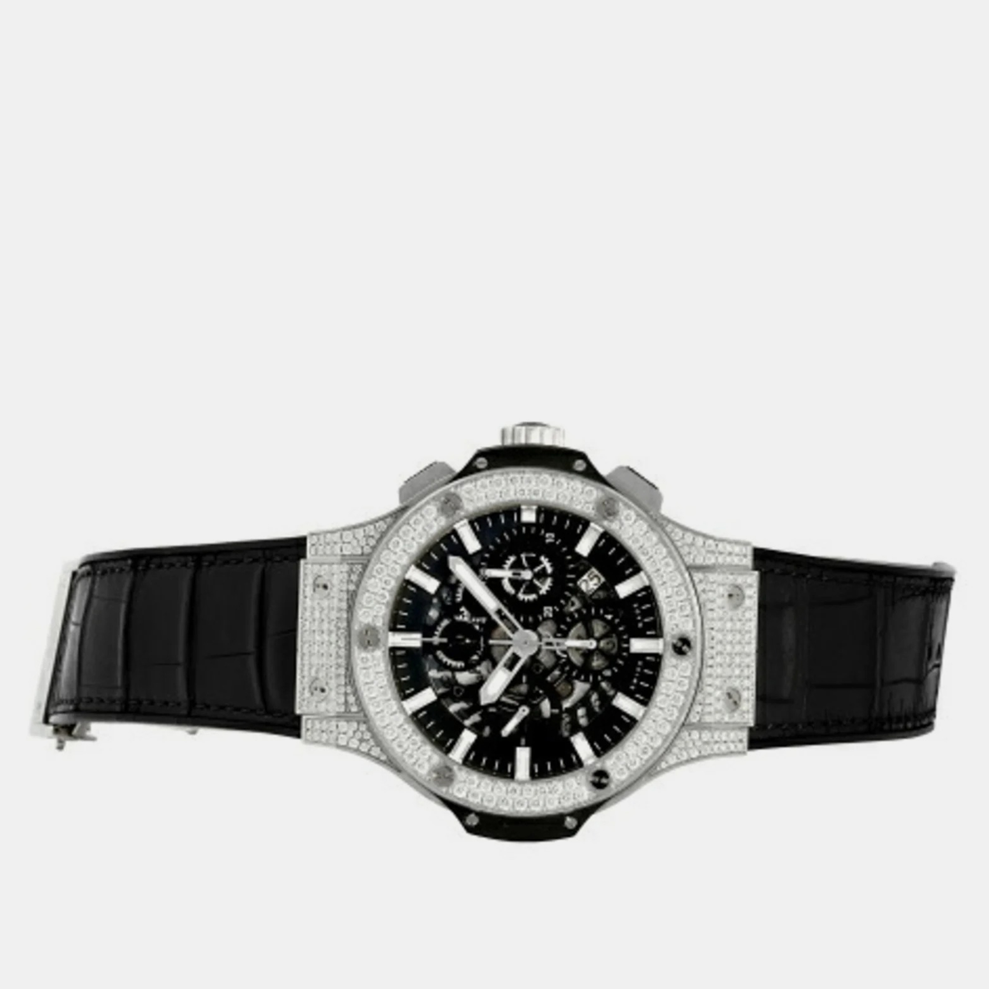 Hublot Black Stainless Steel Big Bang Aero 311.SX.1170.GR.1704 Men's Wristwatch 44 Mm