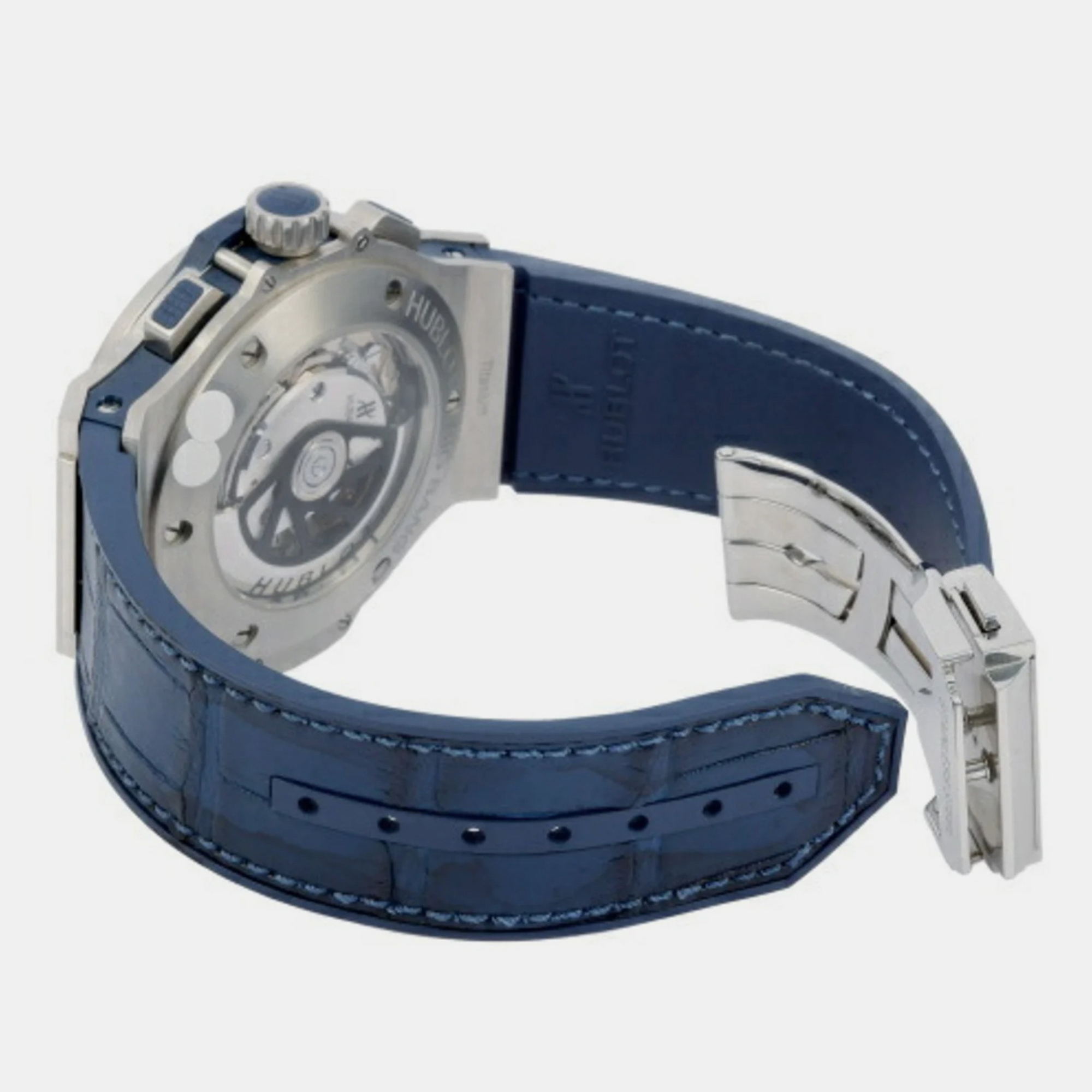 Hublot Blue Stainless Steel Big Bang 301.SX.7170.LR.1104 Automatic Men's Wristwatch 44 Mm