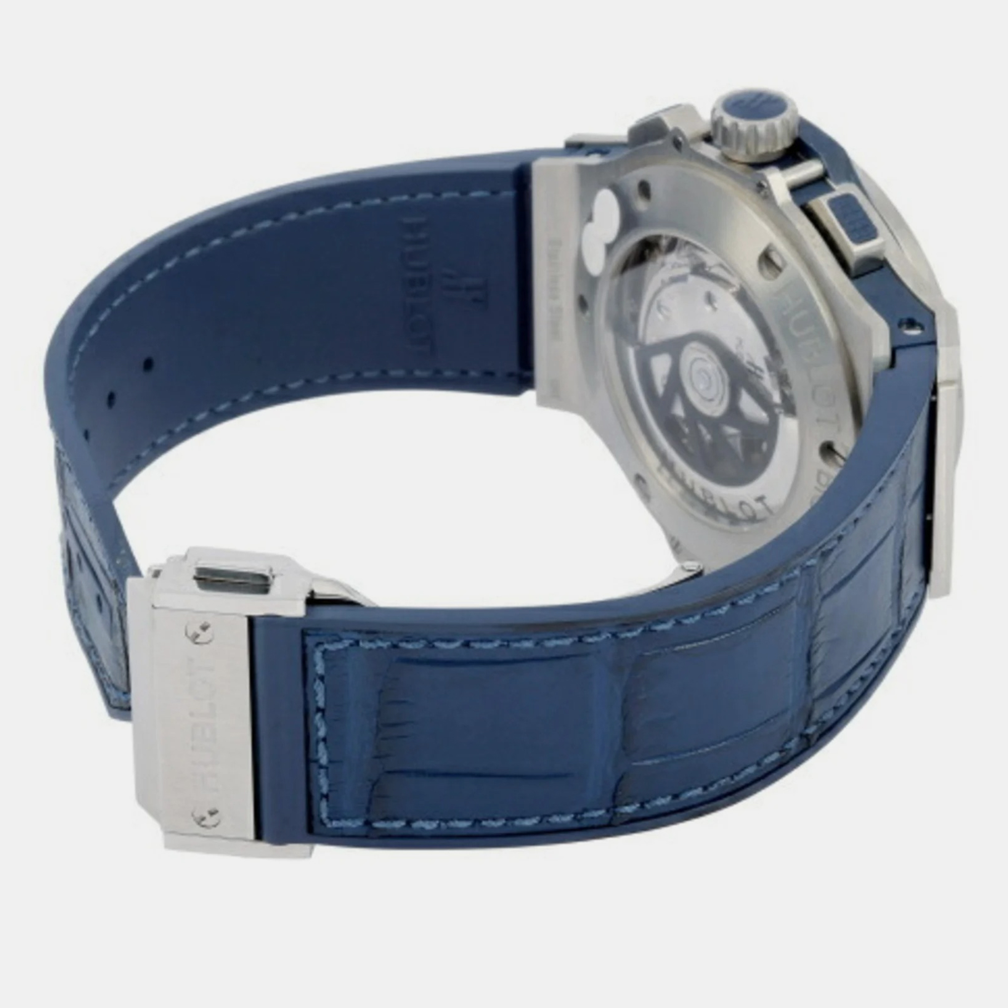 Hublot Blue Stainless Steel Big Bang 301.SX.7170.LR.1104 Automatic Men's Wristwatch 44 Mm