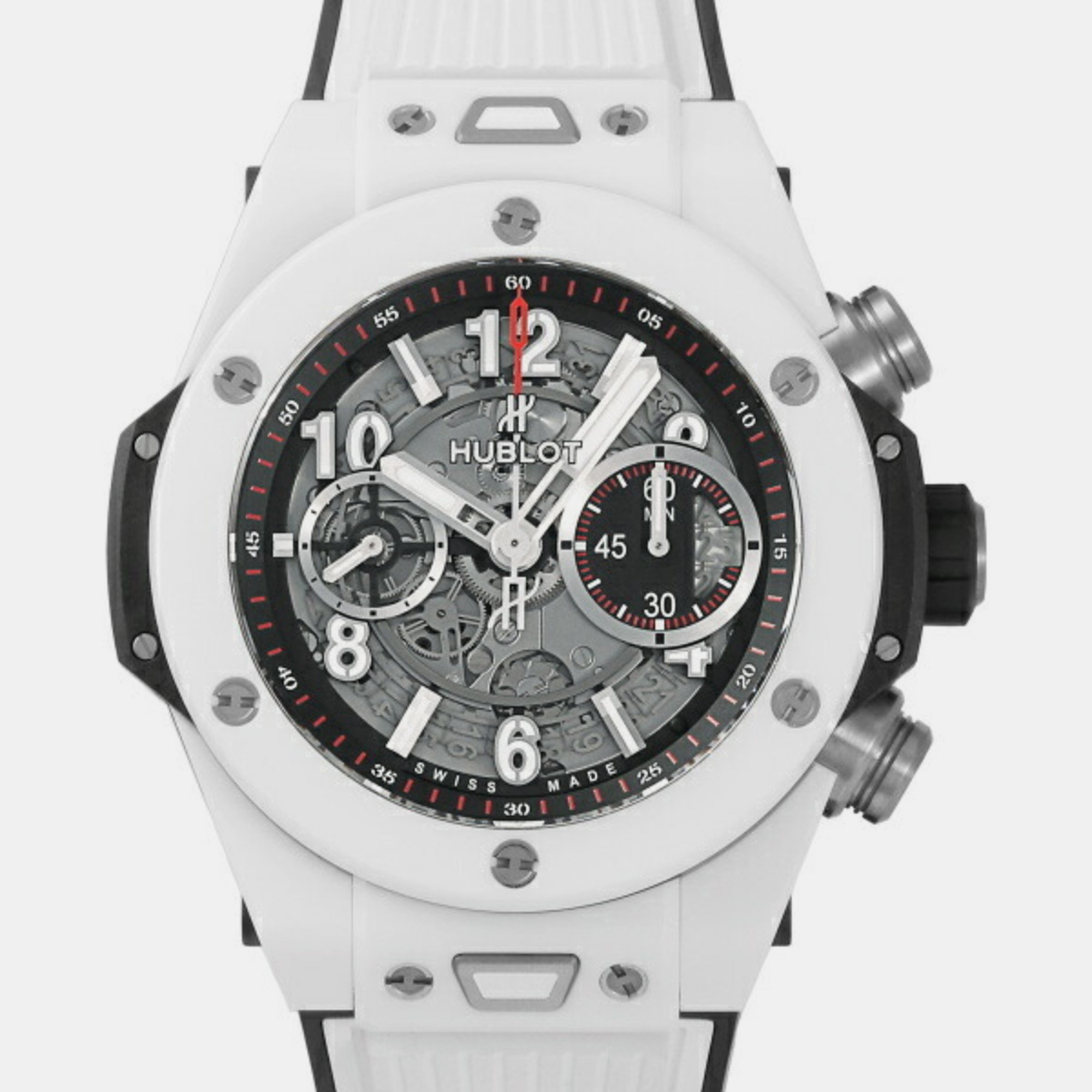 Hublot Grey Ceramic Big Bang 411.HX.1170.RX Automatic Chronograph Men's Wristwatch 45 Mm