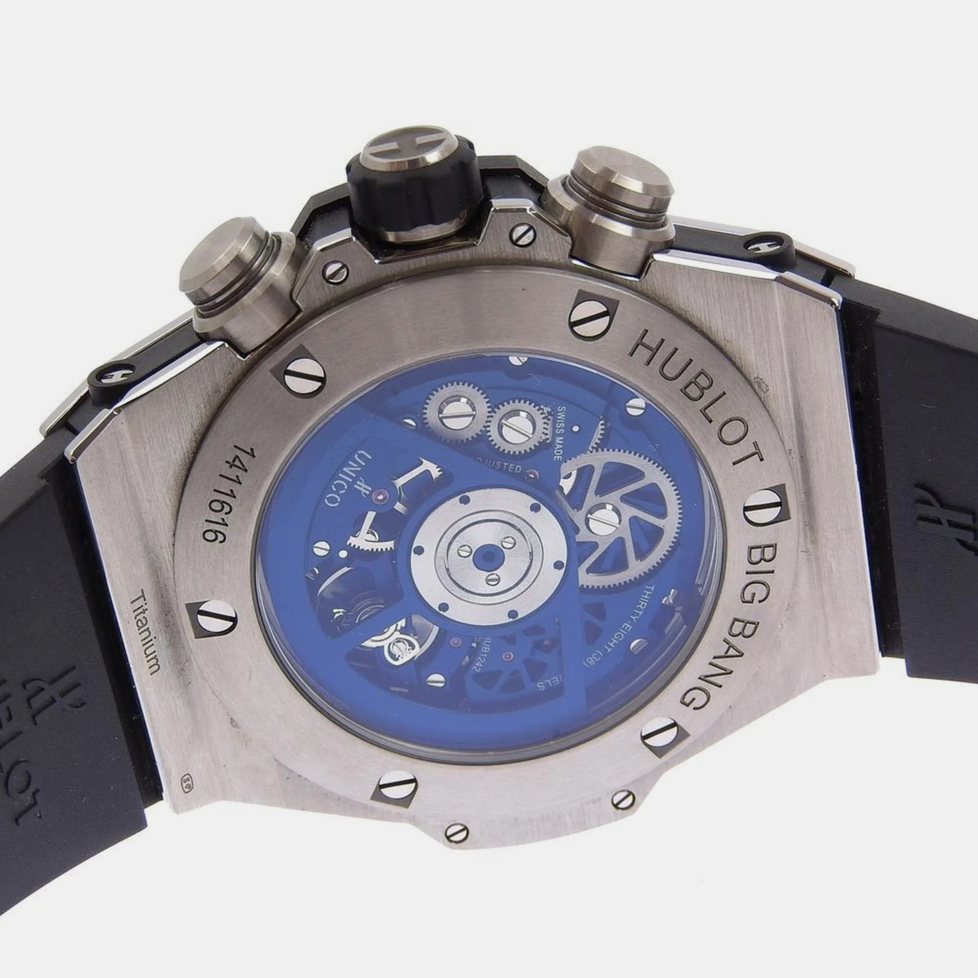 Hublot Blue Stainless Steel Big Bang 411.NX.5179.RX Automatic Chronograph Men's Wristwatch 48 Mm