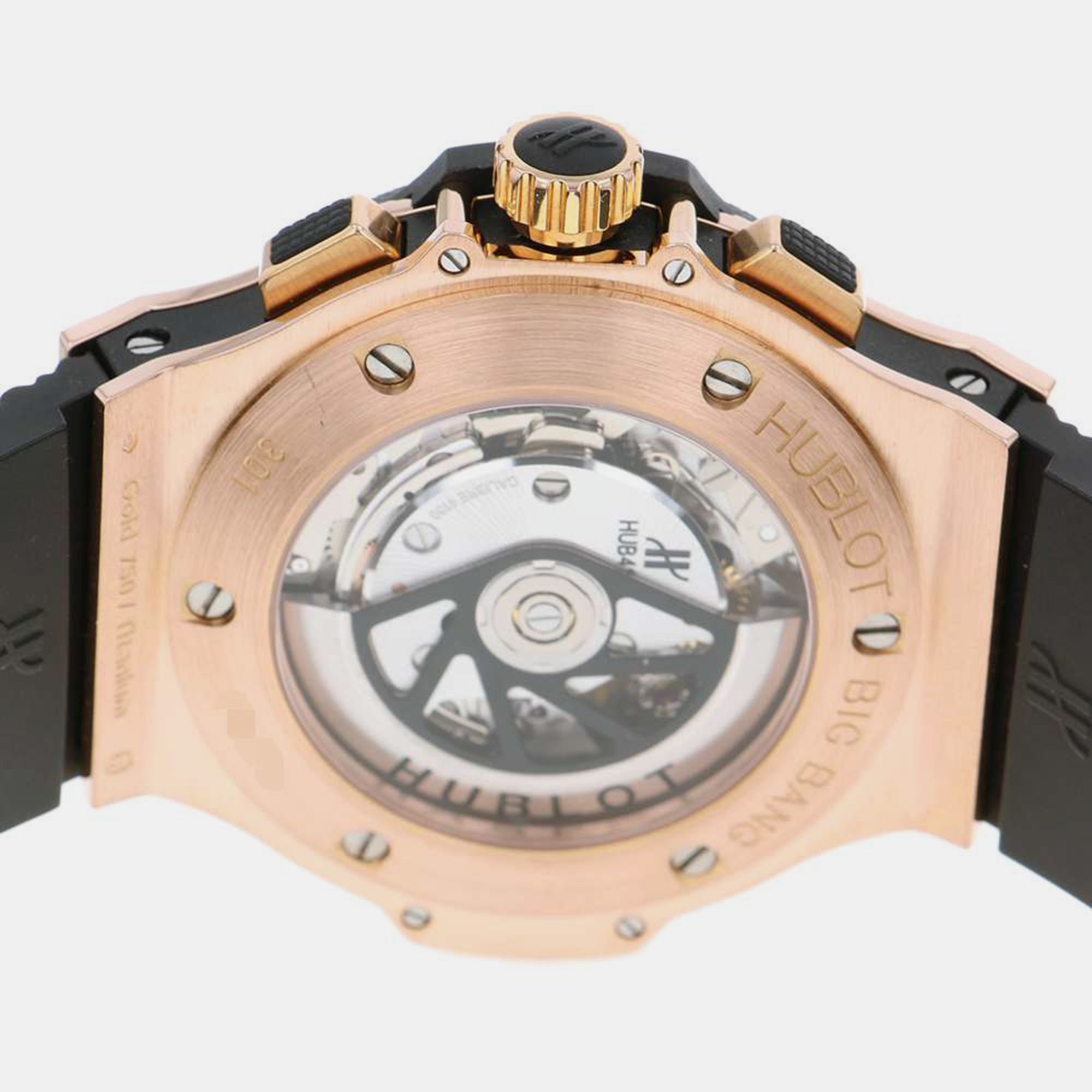 Hublot Black 18k Rose Gold Big Bang  301.PB.131.RX Automatic Men's Wristwatch 44 Mm