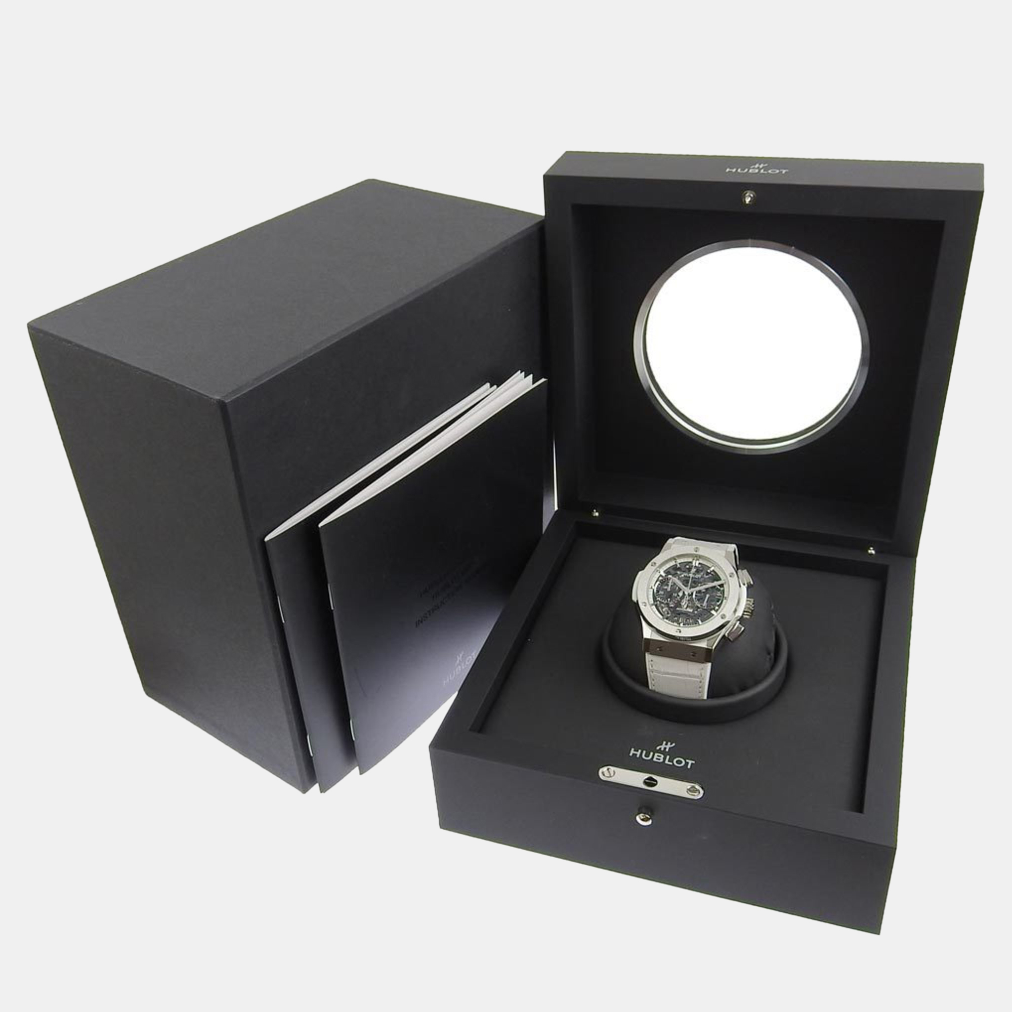 Hublot Black Stainless Steel Classic Fusion 525.NE.0127.LR Automatic Men's Wristwatch 45 Mm