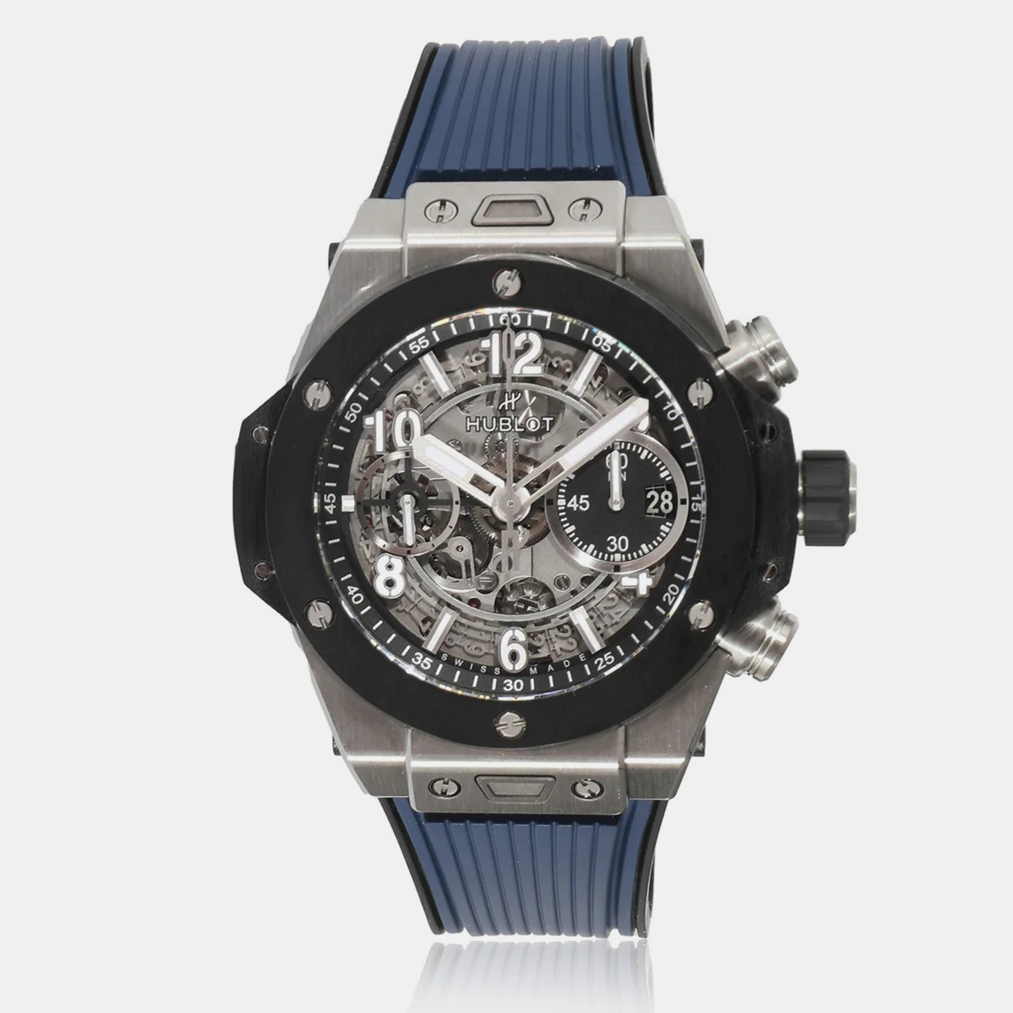 Hublot grey ceramic big bang 441.nm.1171.rx automatic men's wristwatch 42 mm