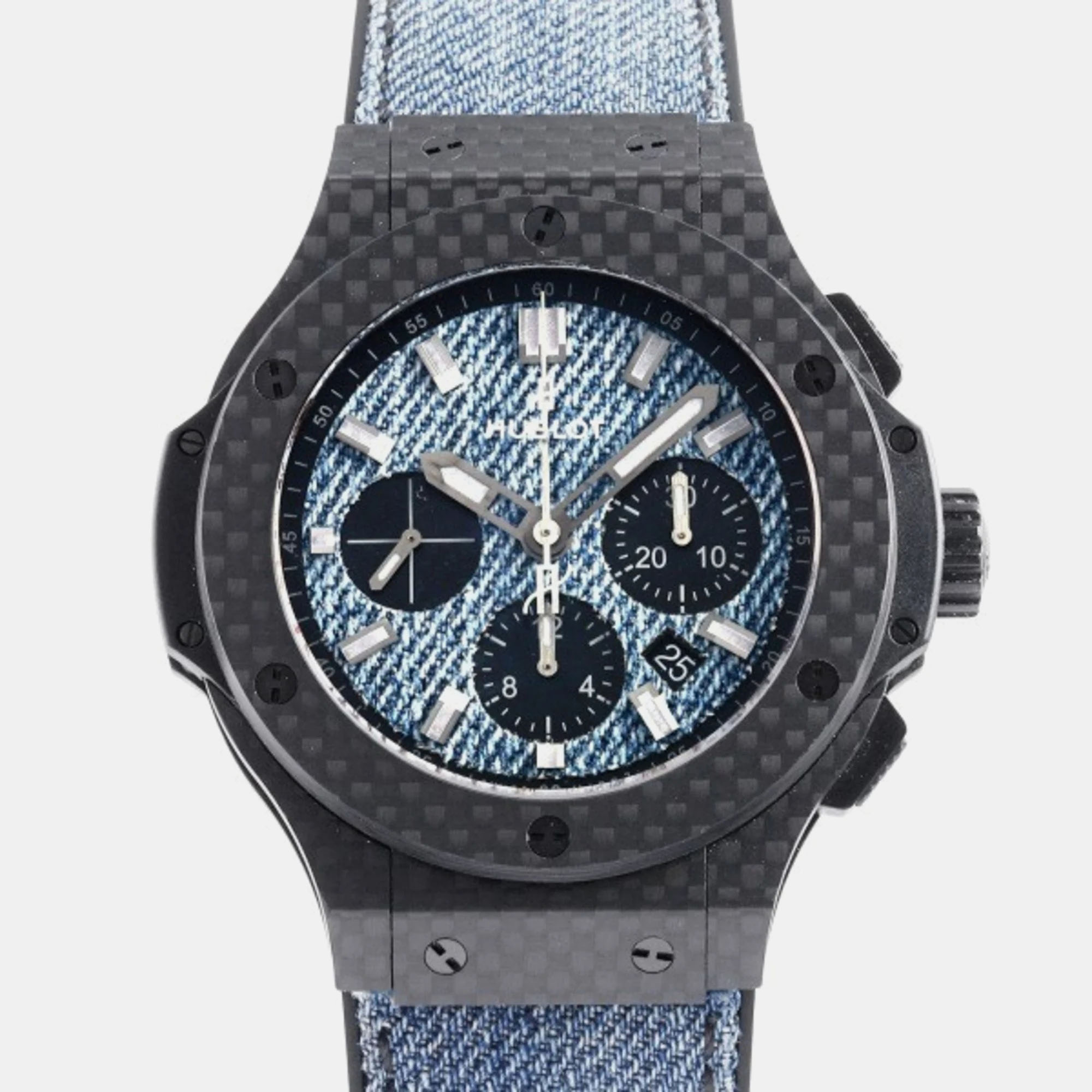 Hublot blue carbon big bang 301.qx.2740.nr.jeans16 automatic men's wristwatch 44 mm