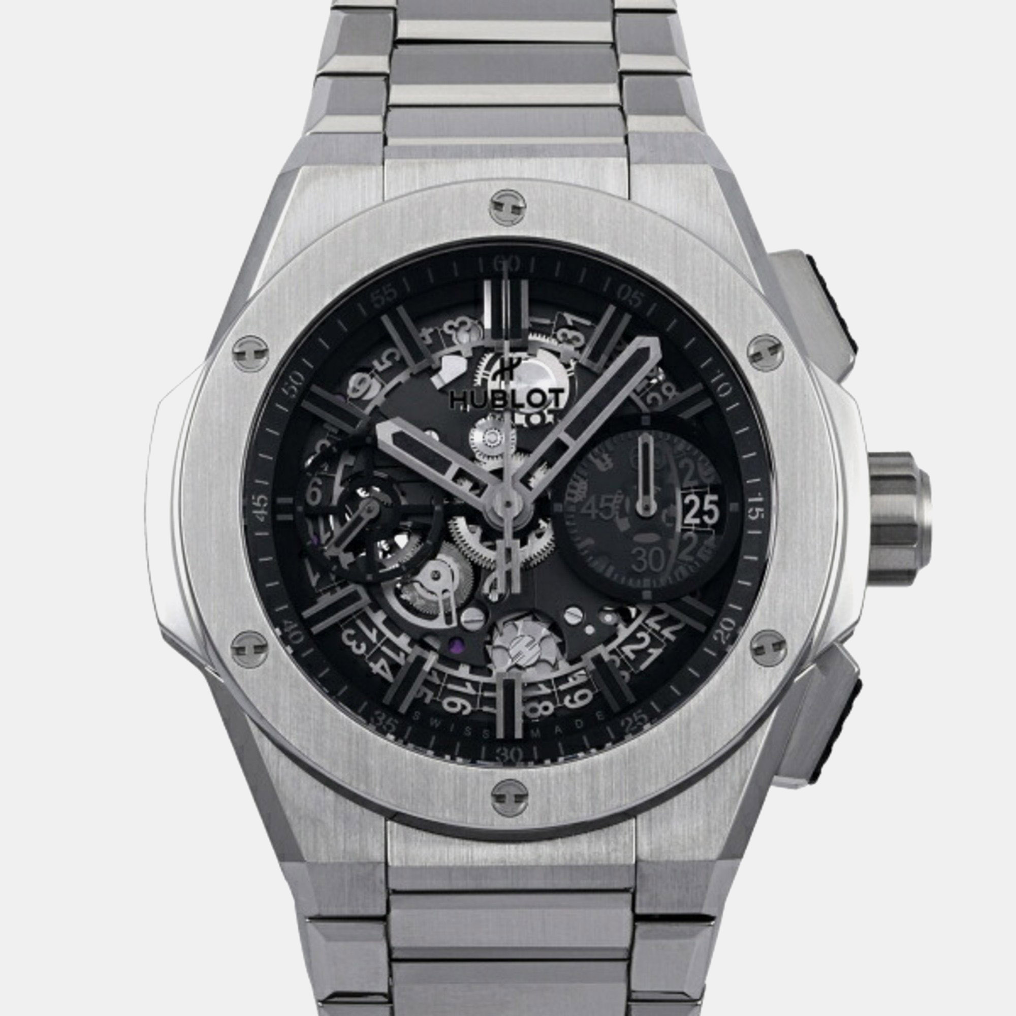 Hublot black titanium big bang automatic men's wristwatch 42 mm