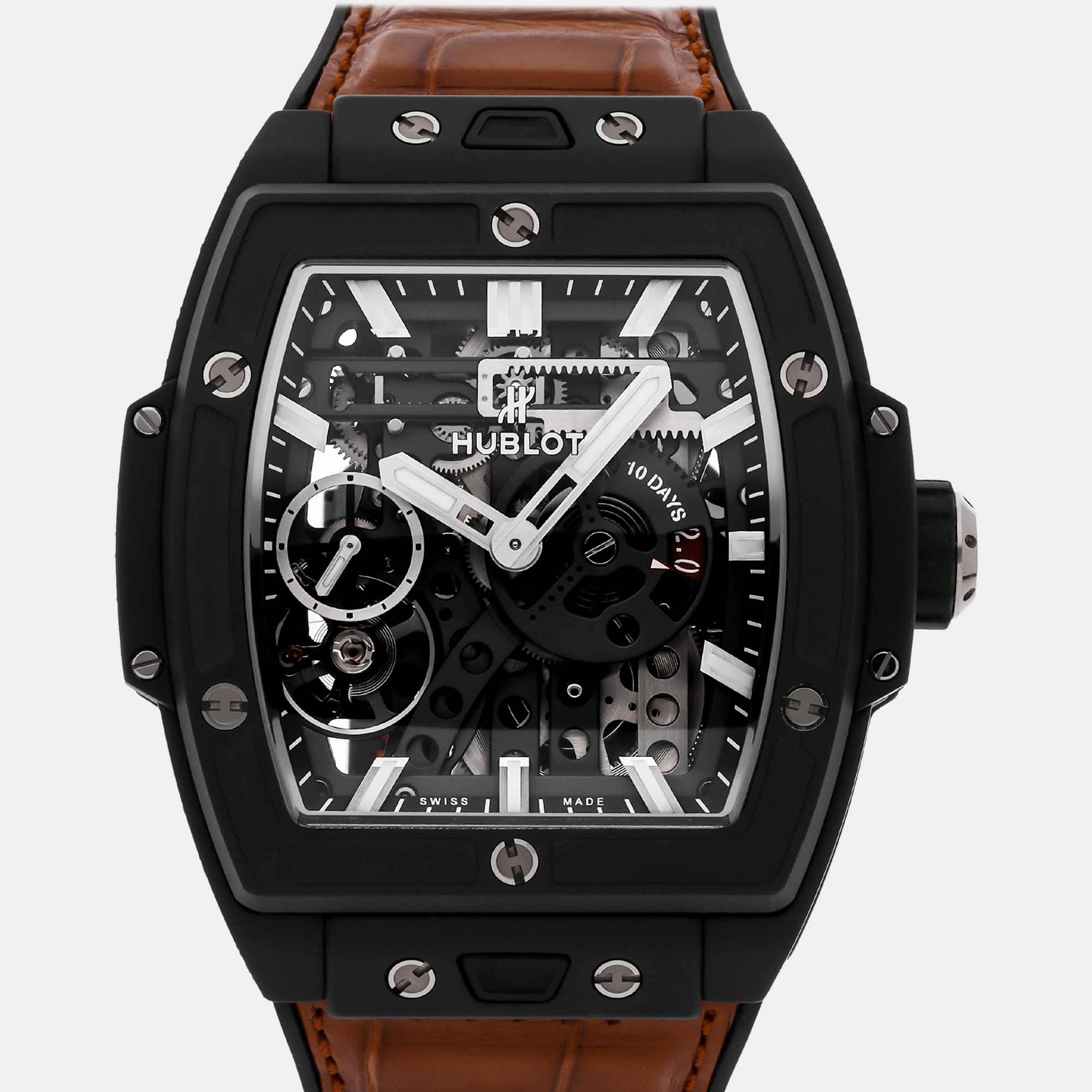 Hublot skeleton ceramic big bang 614.ci.1170.rx manual winding men's wristwatch 45 mm