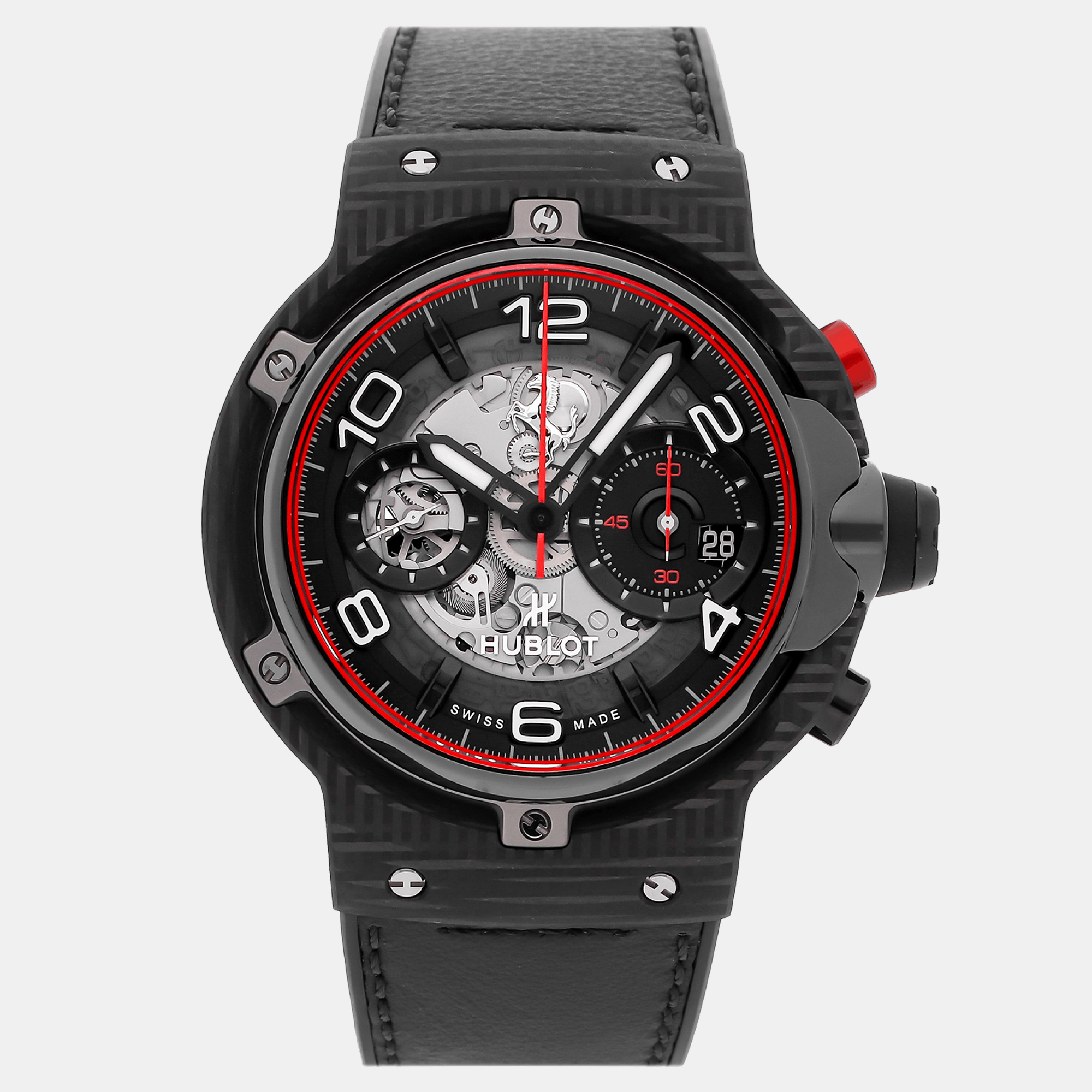 Hublot black carbon fiber big bang ferrari 526.qb.0124.vr automatic men's wristwatch 45 mm