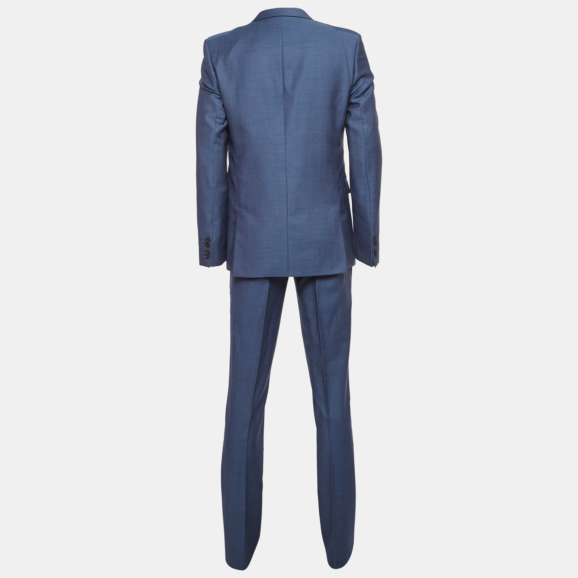 Hugo Boss Blue Wool Single Breasted Three Piece Pants Suit L