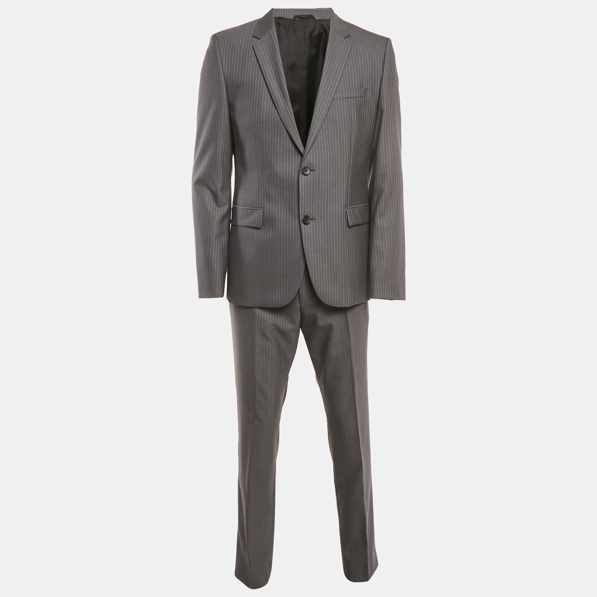 Hugo Boss Grey Pin Striped Wool Aeron1/Hamen1 Suit XL - Hugo Boss - Modalova
