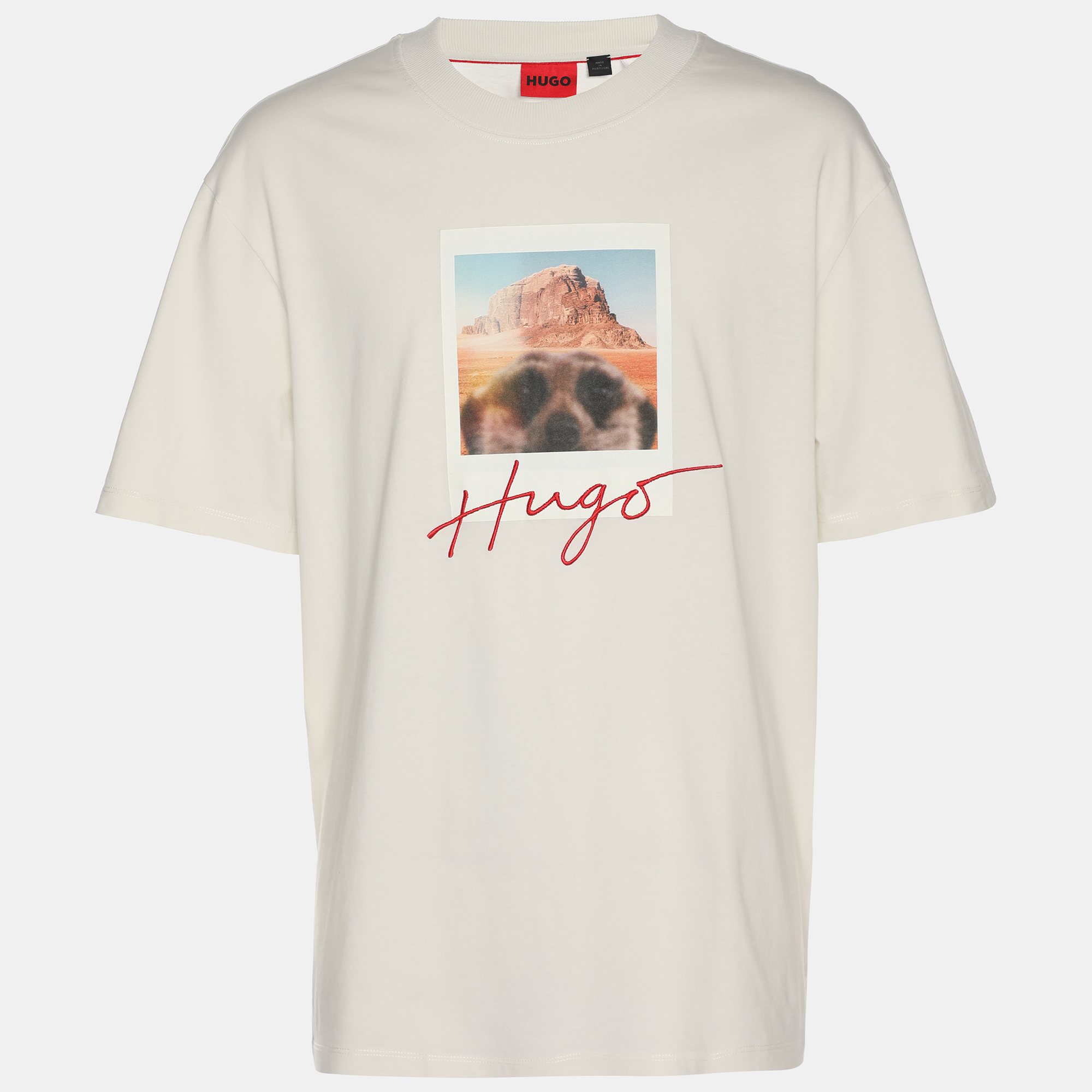 Hugo Boss Cream Jersey Logo Embroidered T-Shirt L 
Hugo Boss Cream Jersey Logo Embroidered T-Shirt L