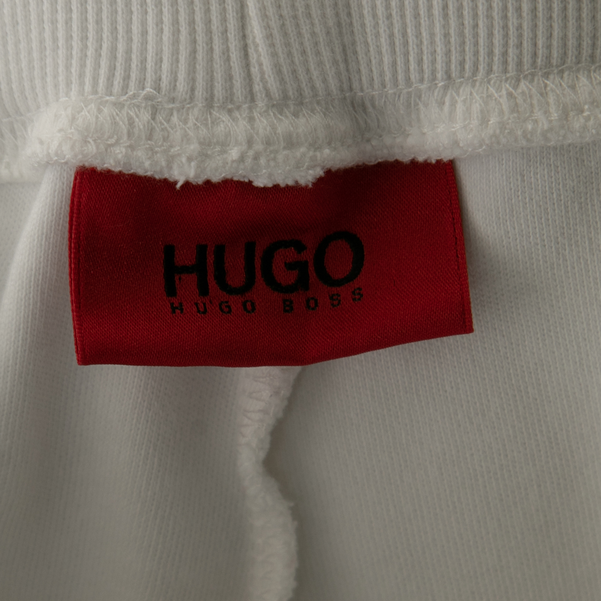 Hugo Boss White Cotton Logo Tape Trimmed Joggers S