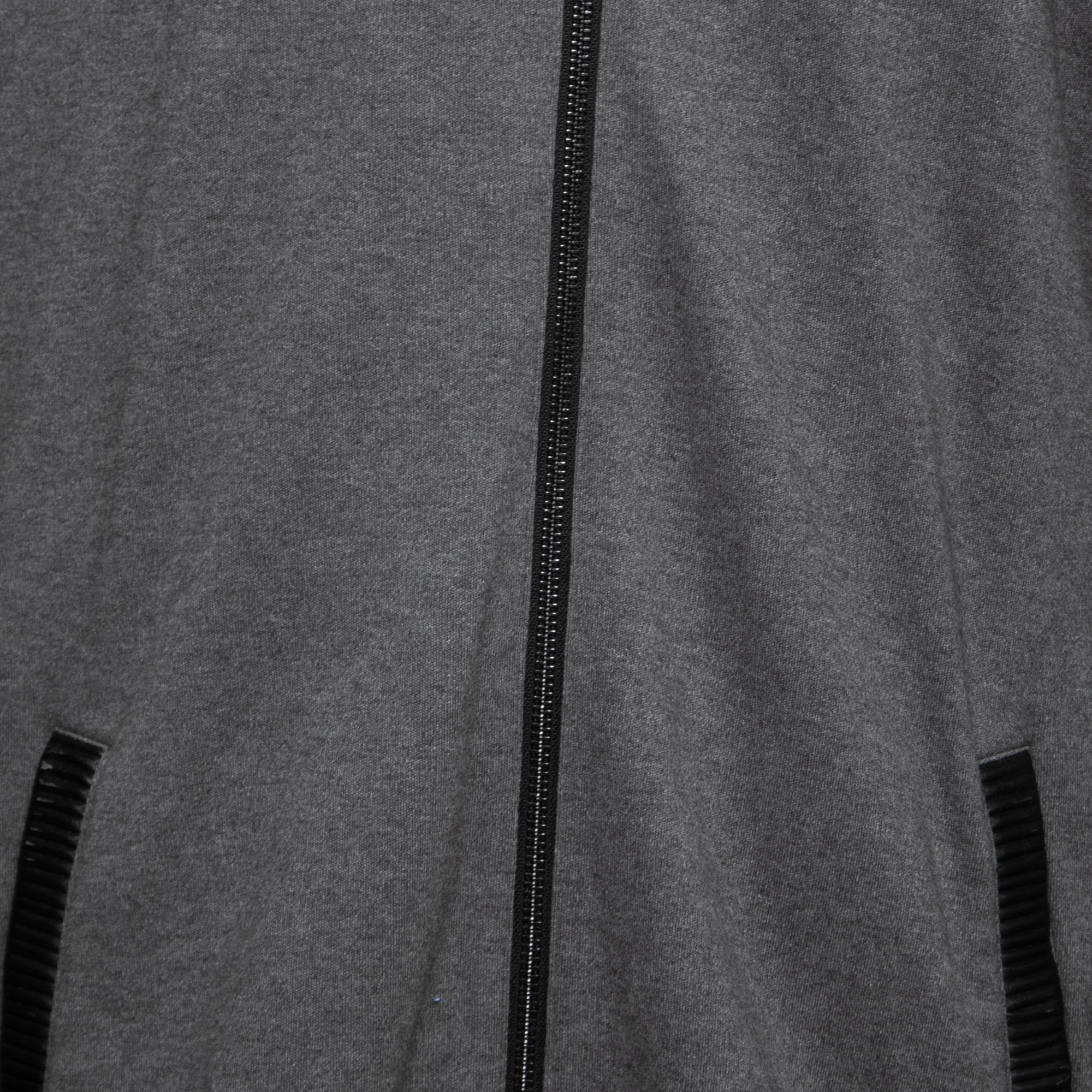 Hugo Boss Grey Cotton Dellagio Zip Up Hooded Jacket XXL