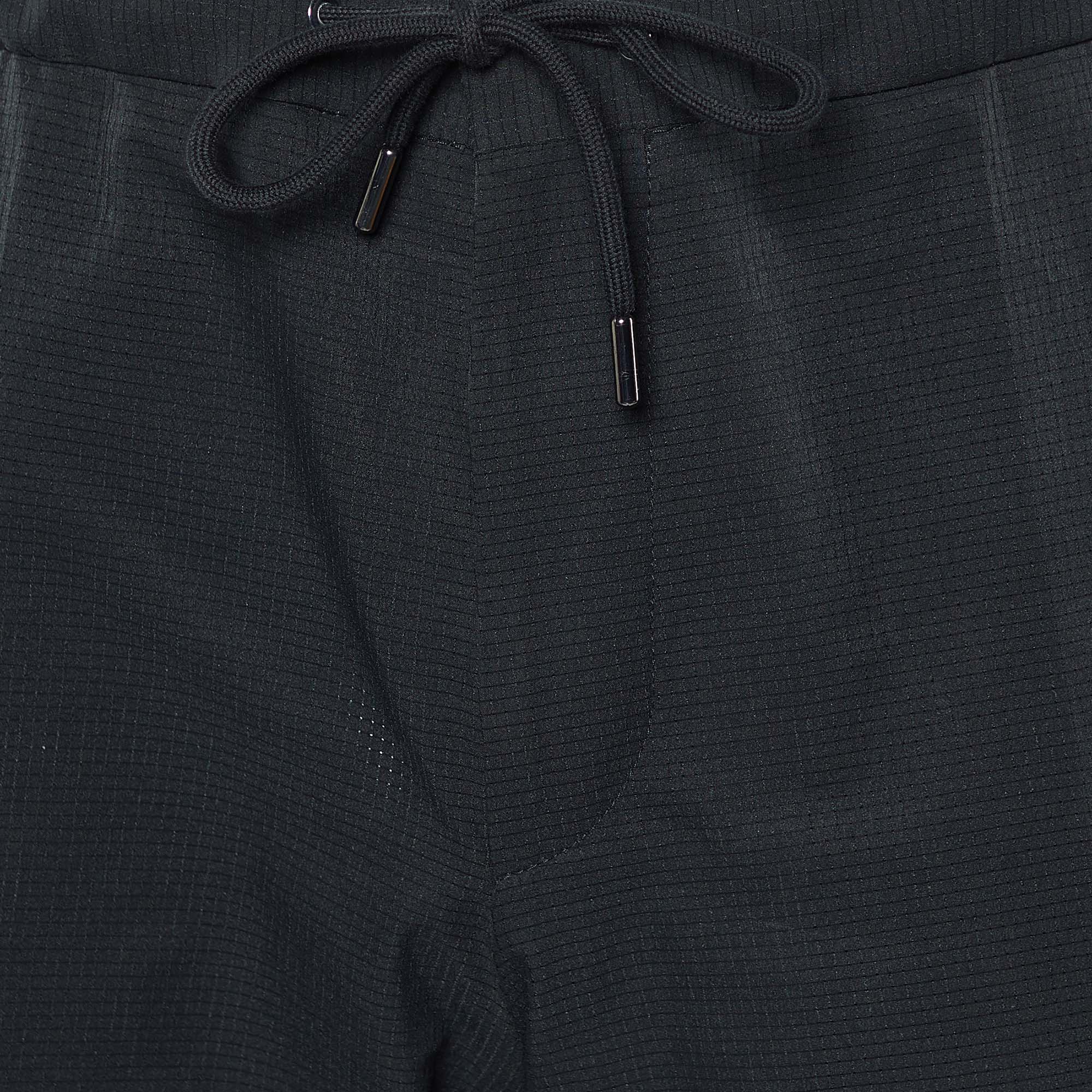 Boss Hugo Boss Black Polyester Drawcord Detail Pants M