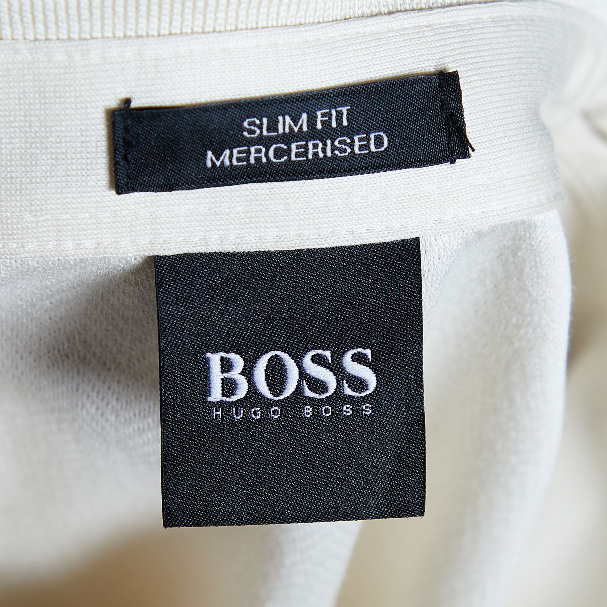 Boss Hugo Boss Beige Patterned Cotton Knit Long Sleeve T-Shirt M