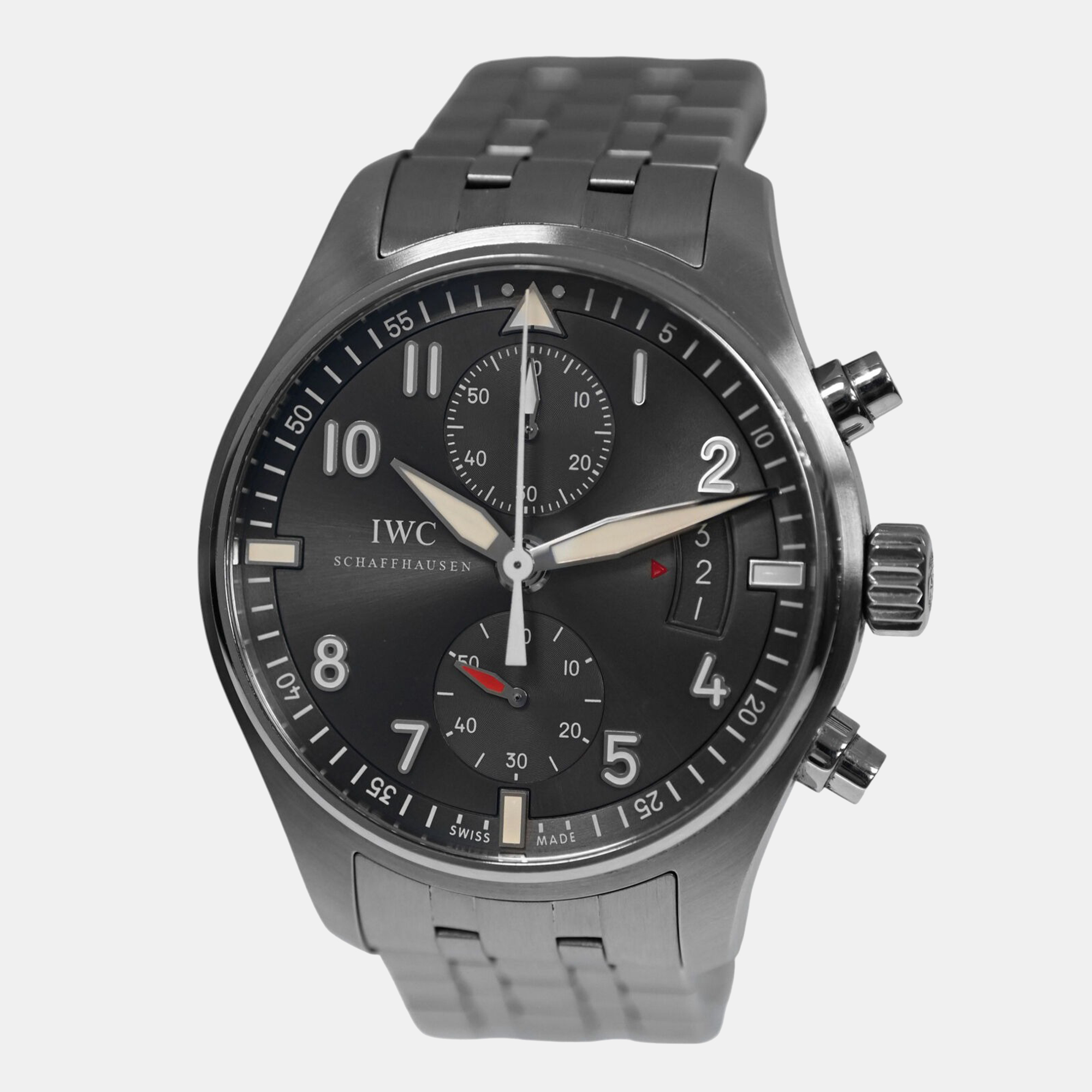 IWC Black Stainless Steel Spitfire Pilot IW387804 Automatic Men's Wristwatch 43 mm
IWC Black Stainless Steel Spitfire Pilot IW387804 Automatic Men's Wristwatch 43 mm