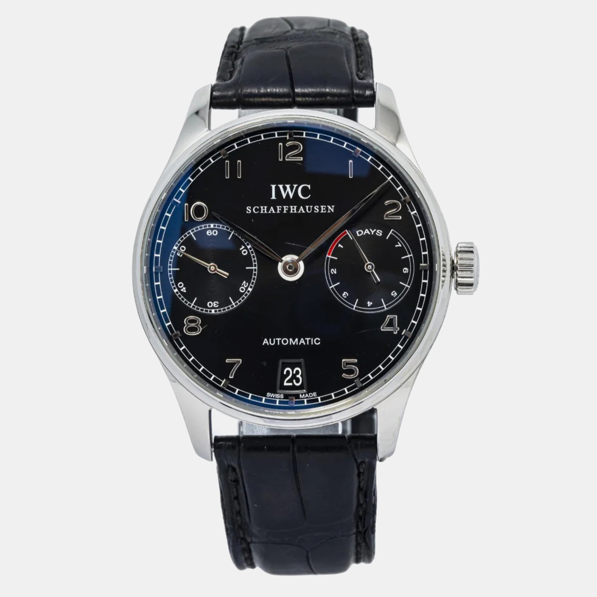 IWC Portugieser 7 Days IW500703 Automatic Black Stainless Steel Men's Wristwatch
IWC Portugieser 7 Days IW500703 Automatic Black Stainless Steel Men's Wristwatch