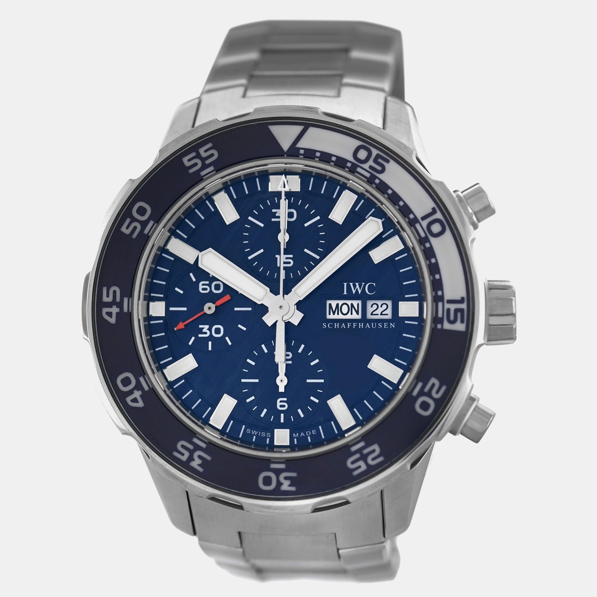 IWC Aquatimer IW376710 Automatic Blue Stainless Steel Men's Wristwatch 44 mm 
IWC Aquatimer IW376710 Automatic Blue Stainless Steel Men's Wristwatch 44 mm