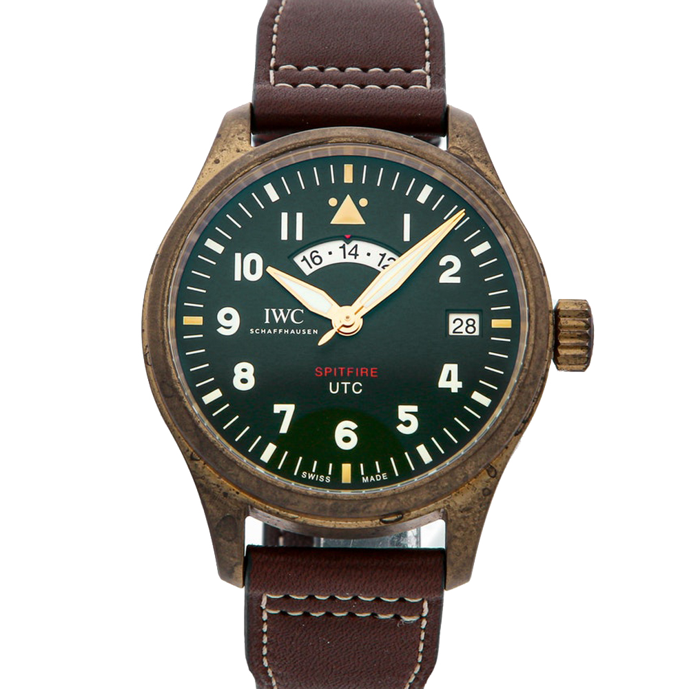 IWC Green Bronze Pilot UTC Spitfire Edition MJ271 IW3271-01 Men's Wristwatch 41 MM