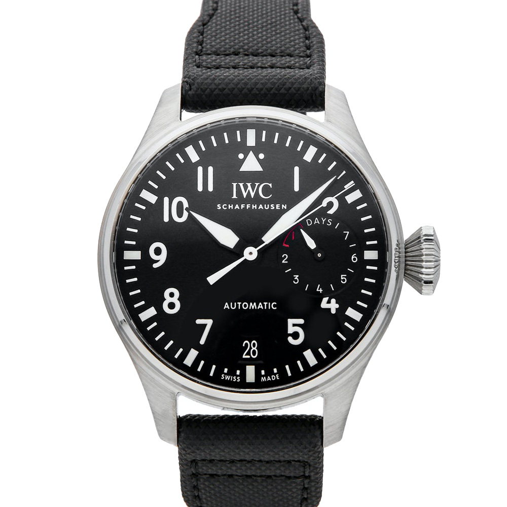 IWC Black Stainless Steel Big Pilot's IW5009-12 Men's Wristwatch 46 MM