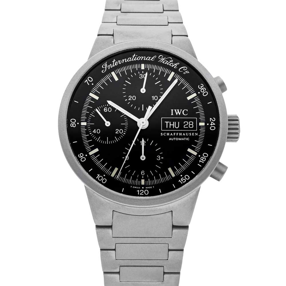 IWC Black Titanium GST Chronograph IW3707-03 Men's Wristwatch 40 MM