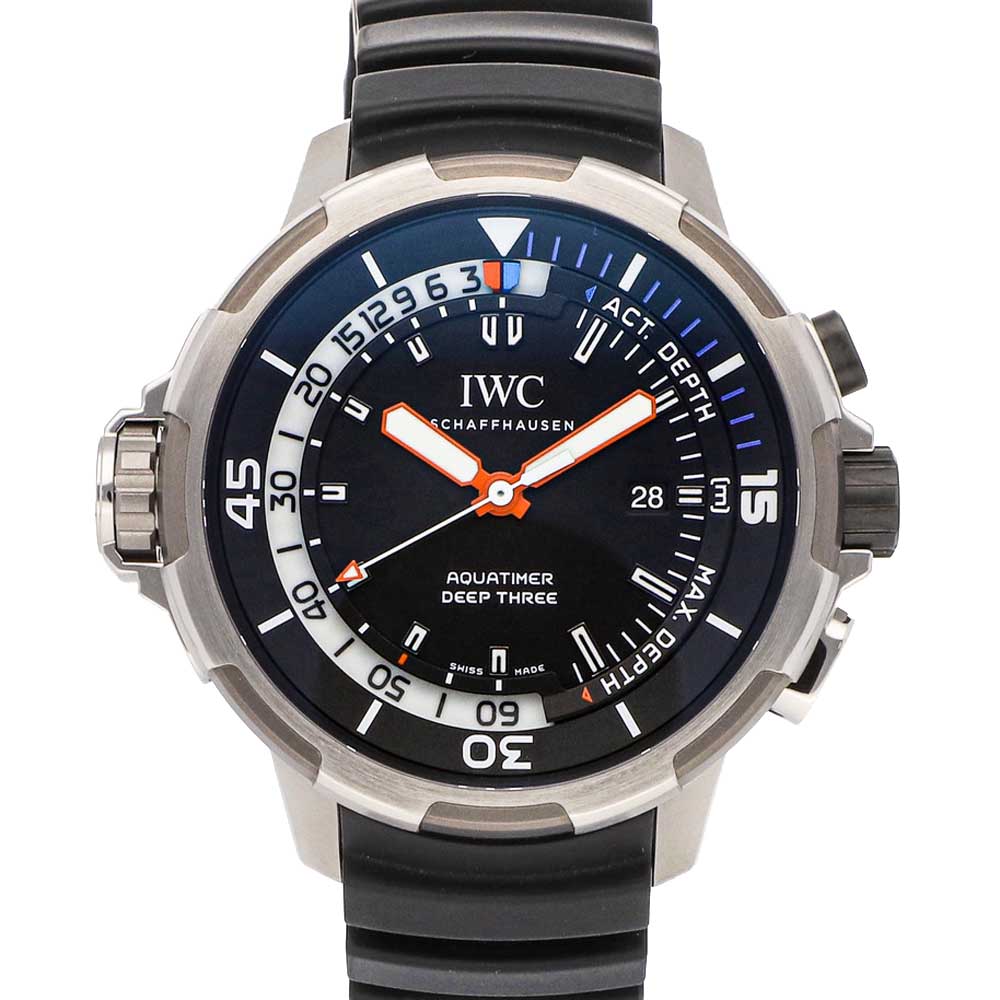 IWC Black Titanium Aquatimer Deep Three IW3557-01 Men's Wristwatch 48 MM
