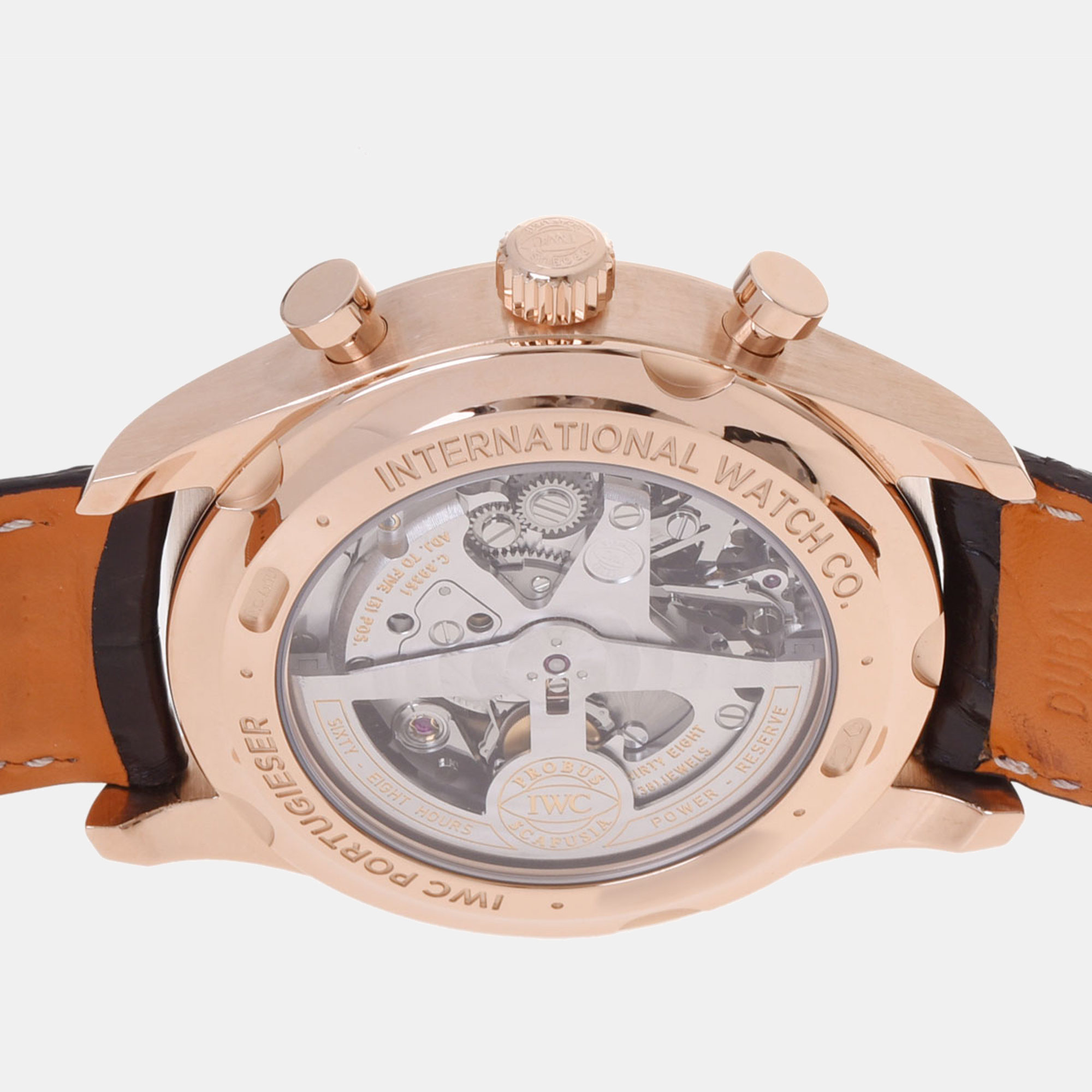 IWC Silver 18K Rose Gold Portuguese IW390402 Men's Wristwatch 42 Mm