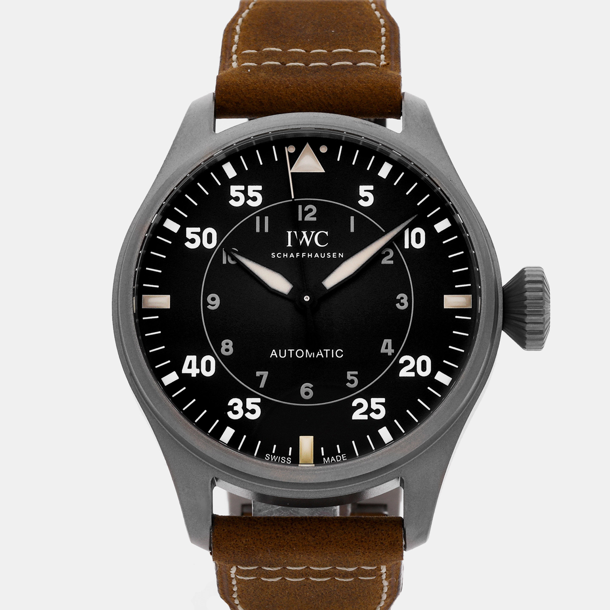 IWC Black Titanium Big Pilot's IW3297-01 Automatic Men's Wristwatch 43 Mm
