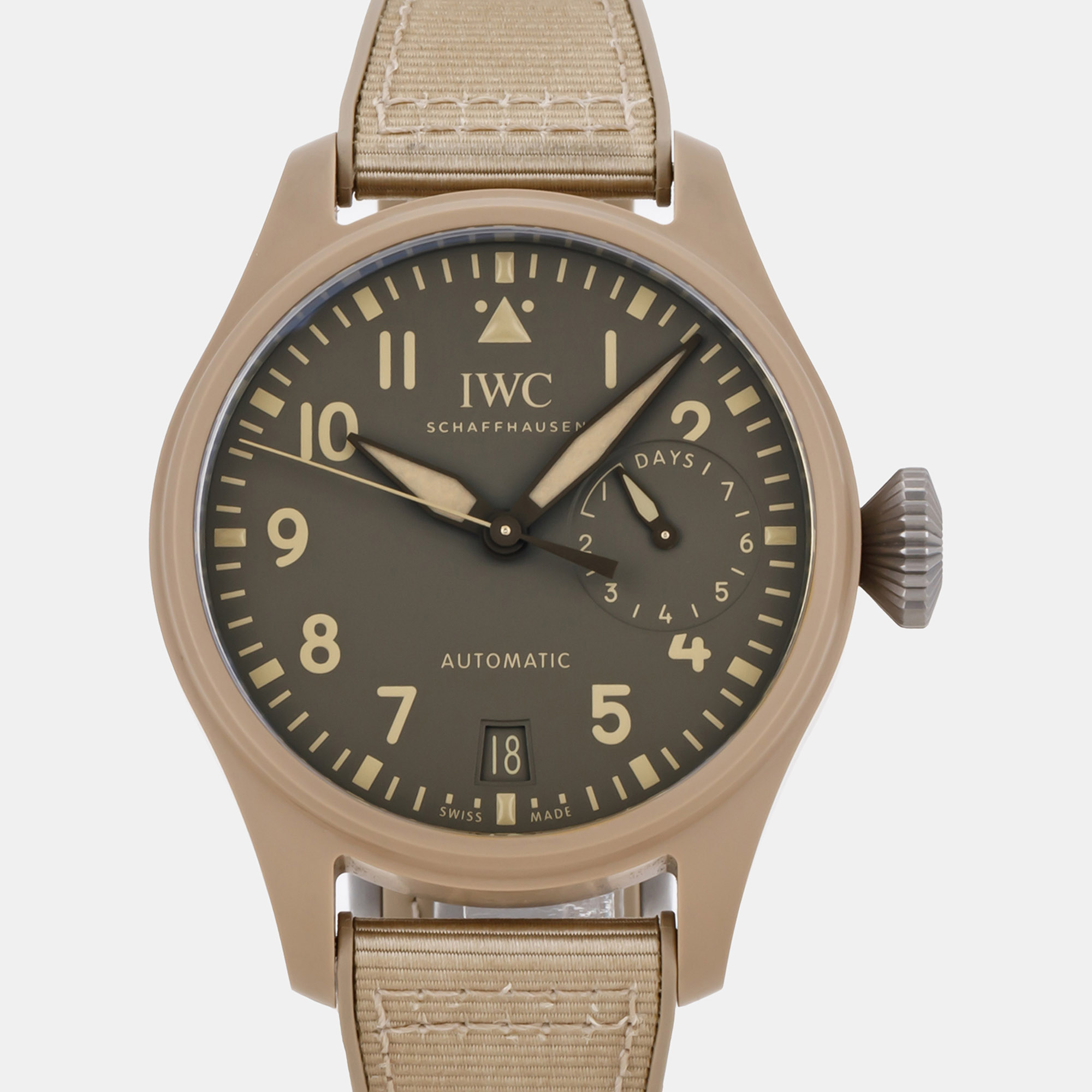 IWC Brown Ceramic Big Pilot's IW5060-03 Automatic Men's Wristwatch 46 Mm