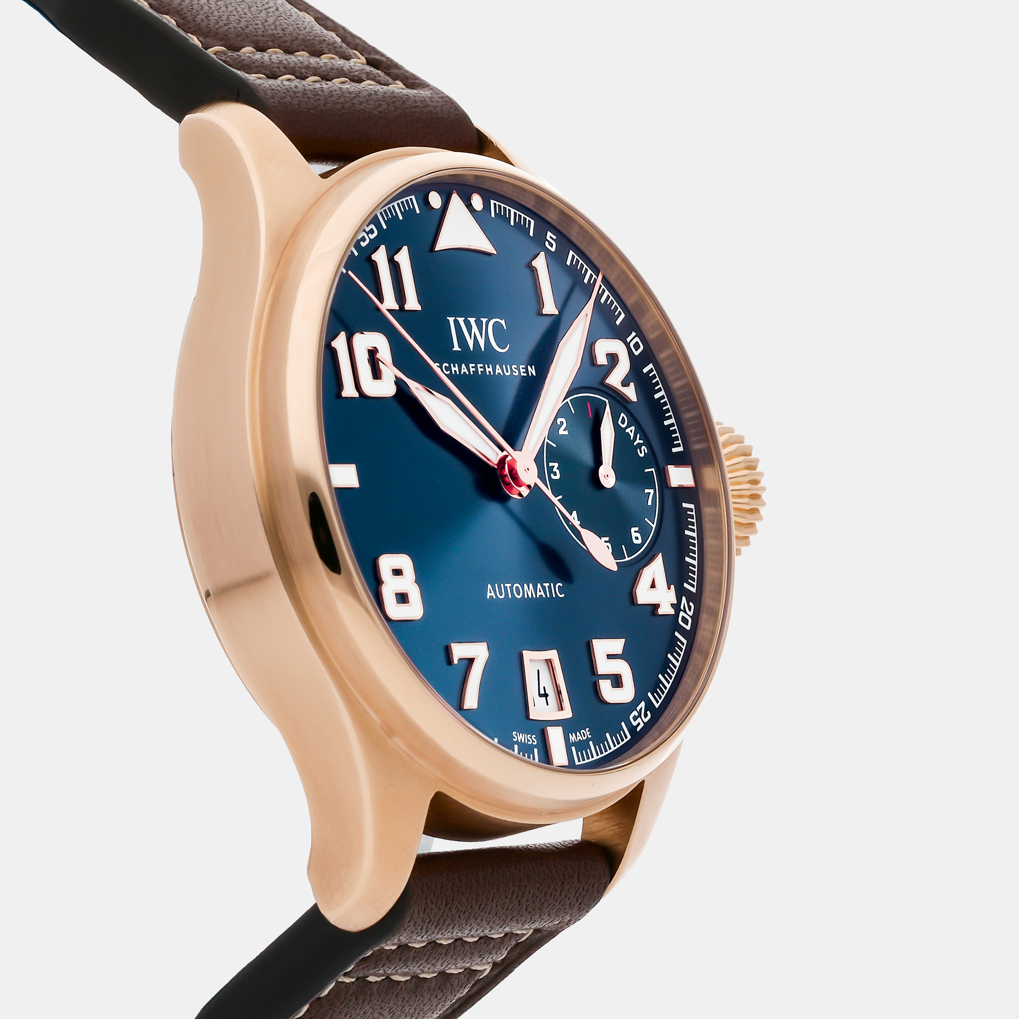 IWC Blue 18k Rose Gold Big Pilot's IW5009-09 Automatic Men's Wristwatch 46 Mm