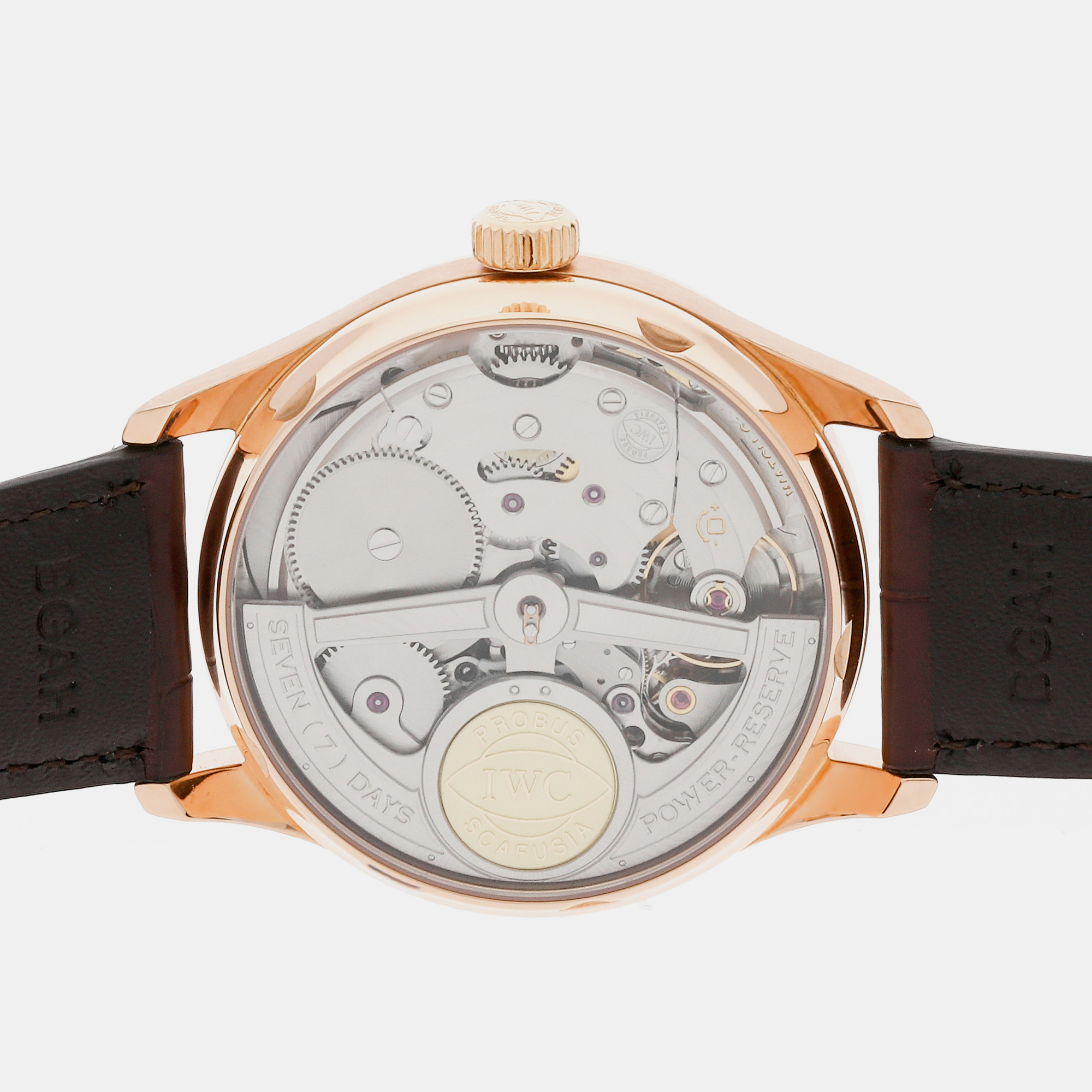 IWC Silver 18K Rose Gold Portuguese IW5001-13 Automatic Men's Wristwatch 42 Mm