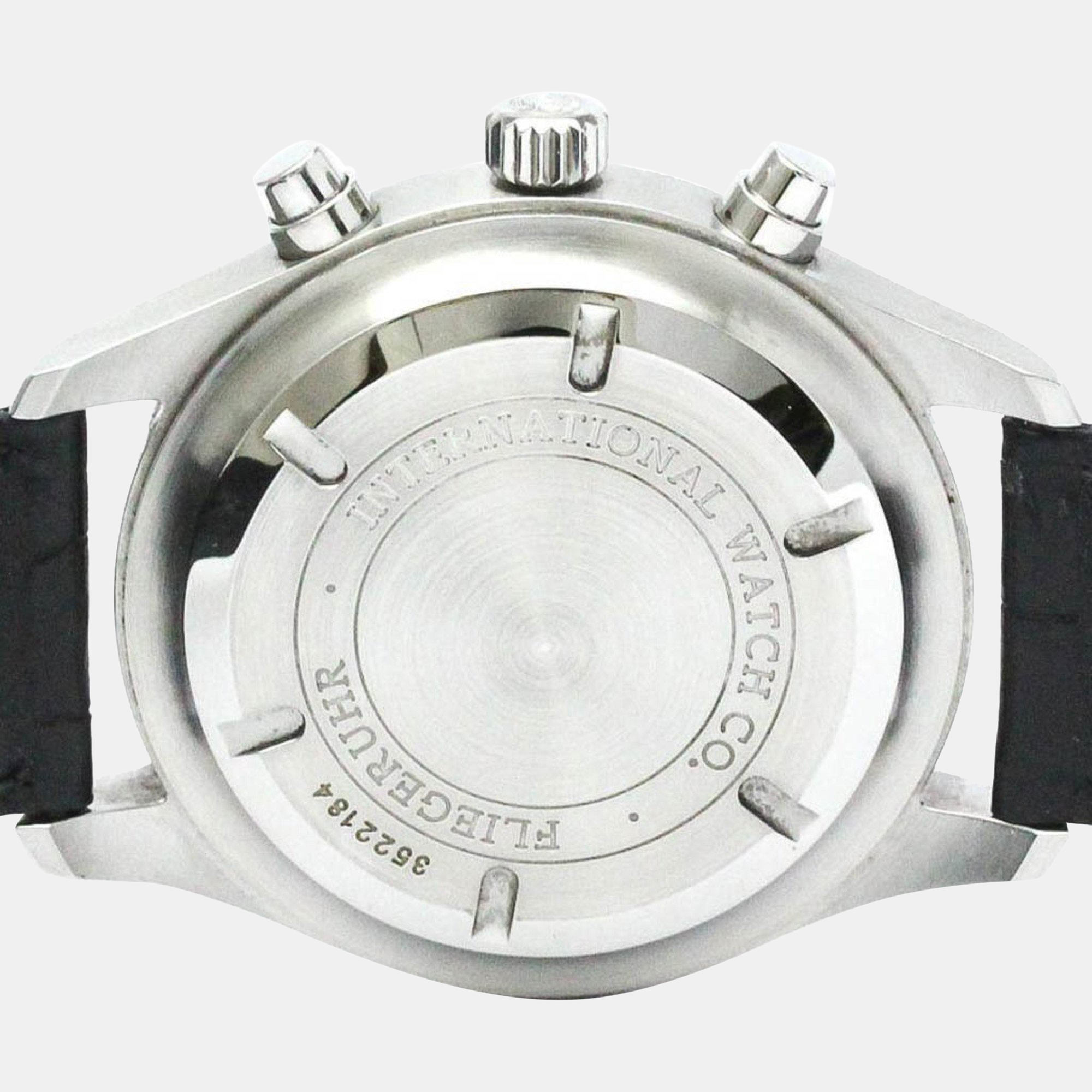 IWC Black Stainless Steel Pilot IW371701 Automatic Men's Wristwatch 42 Mm