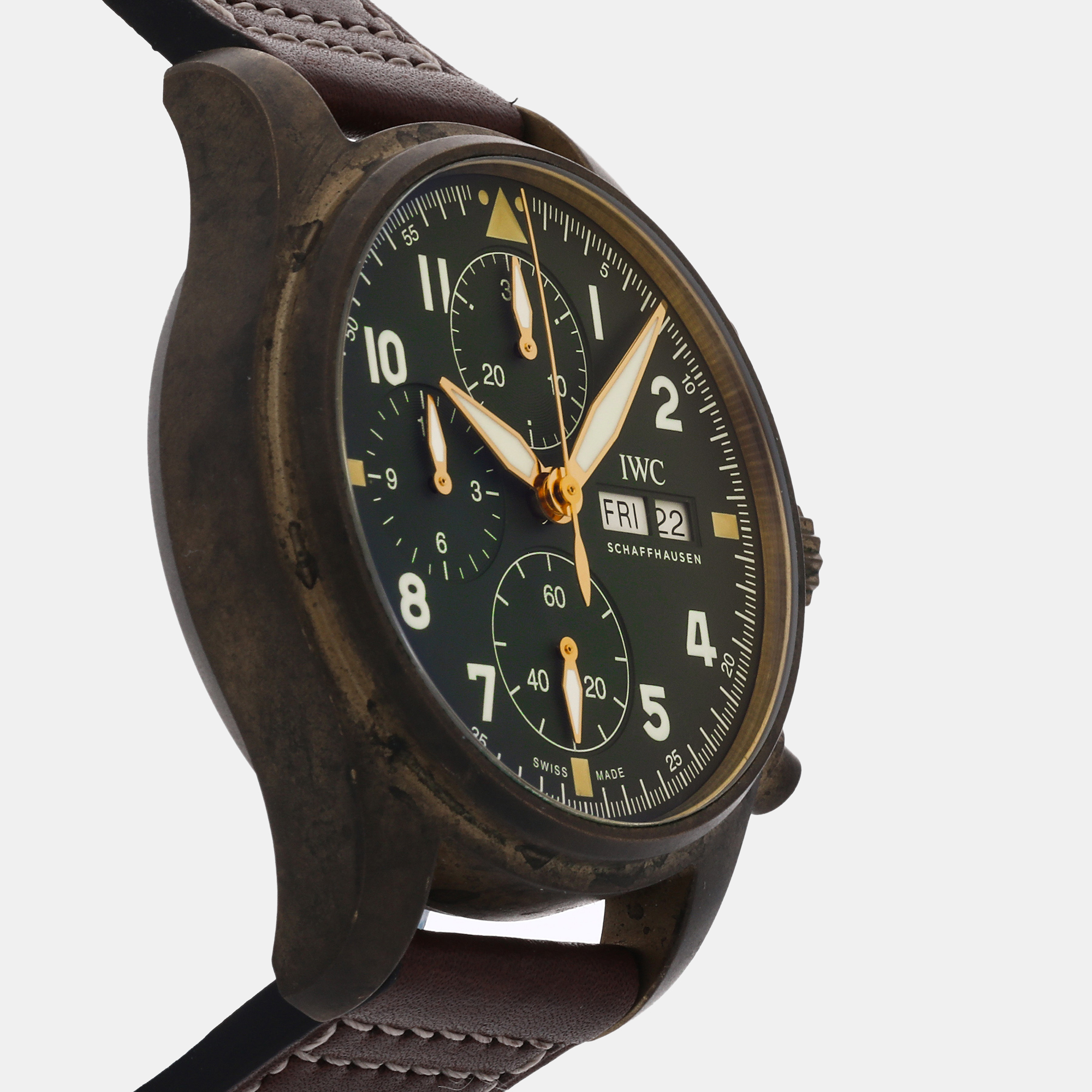 IWC Green Bronze Pilot IW3879-02 Automatic Men's Wristwatch 41 Mm
