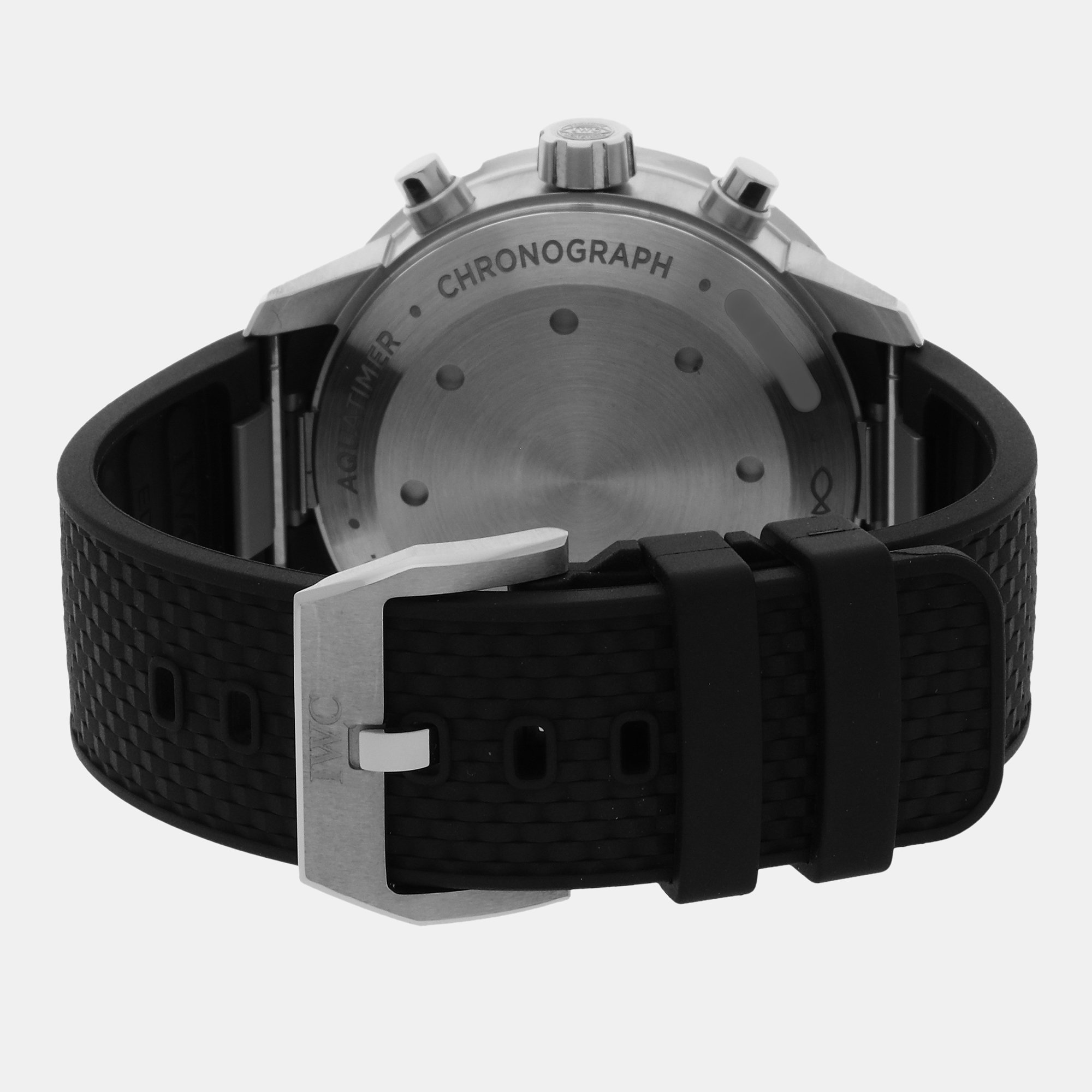IWC Black Stainless Steel Aquatimer IW3768-03 Automatic Men's Wristwatch 44 Mm