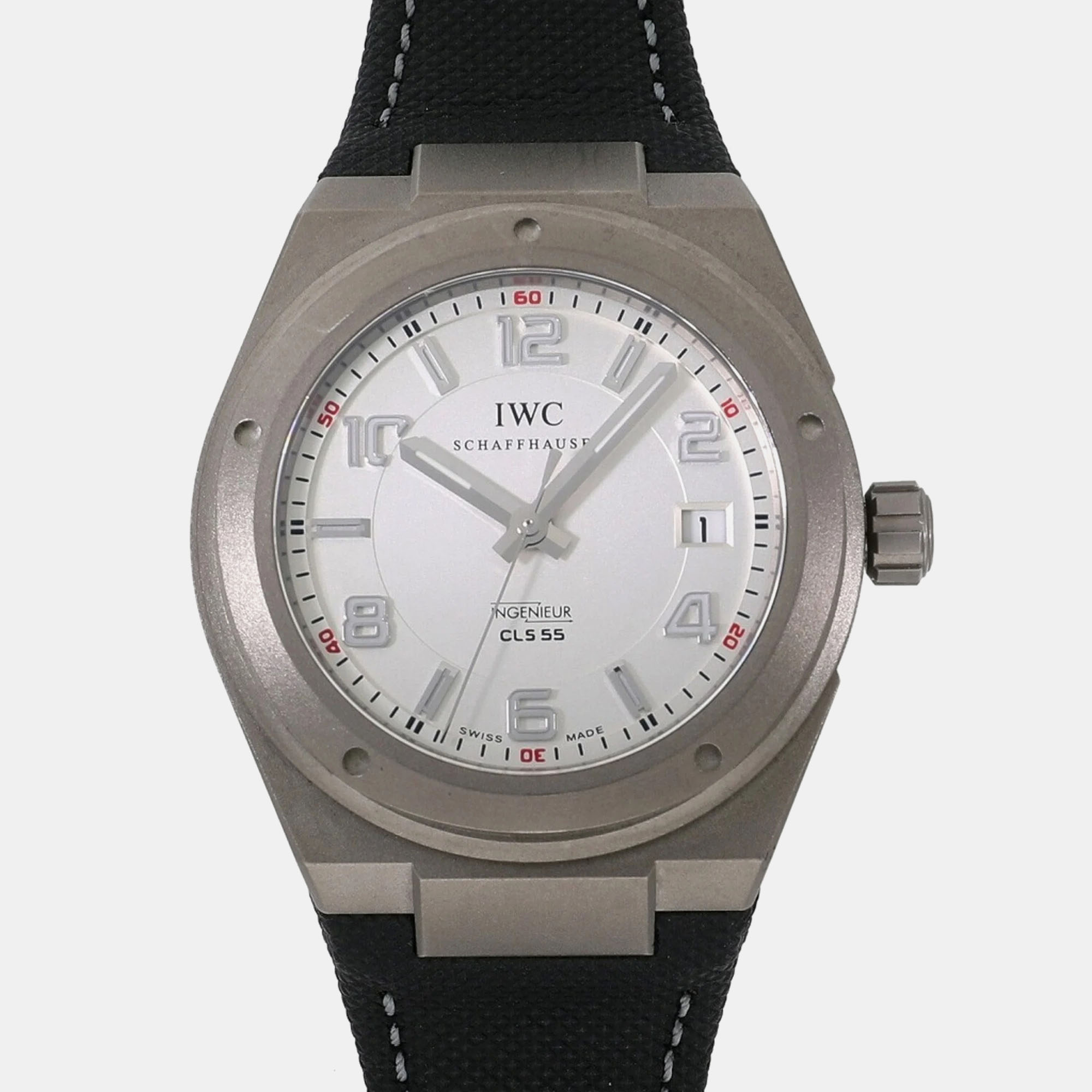 Iwc silver titanium ingenieur iw322706 men's wristwatch 42mm