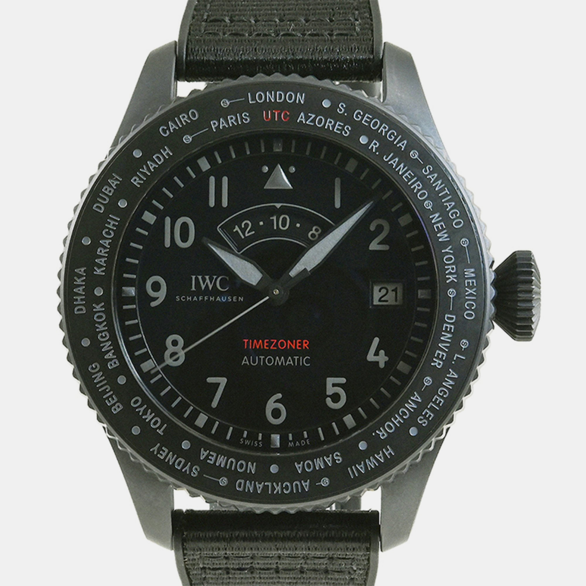 Iwc black ceramic pilot iw395505 automatic men's wristwatch 46 mm