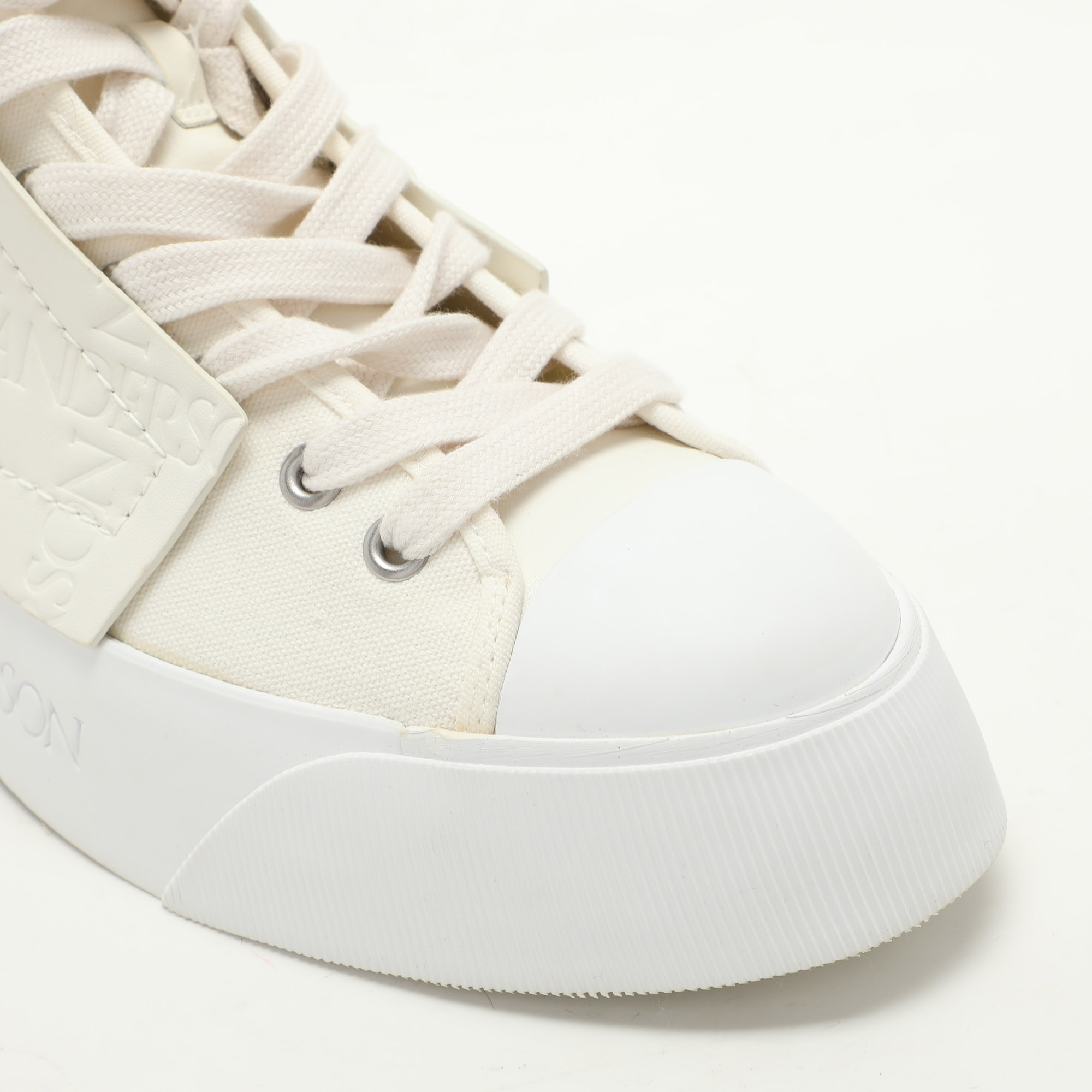 J.W.Anderson White Canvas Leather High Top Sneakers 44