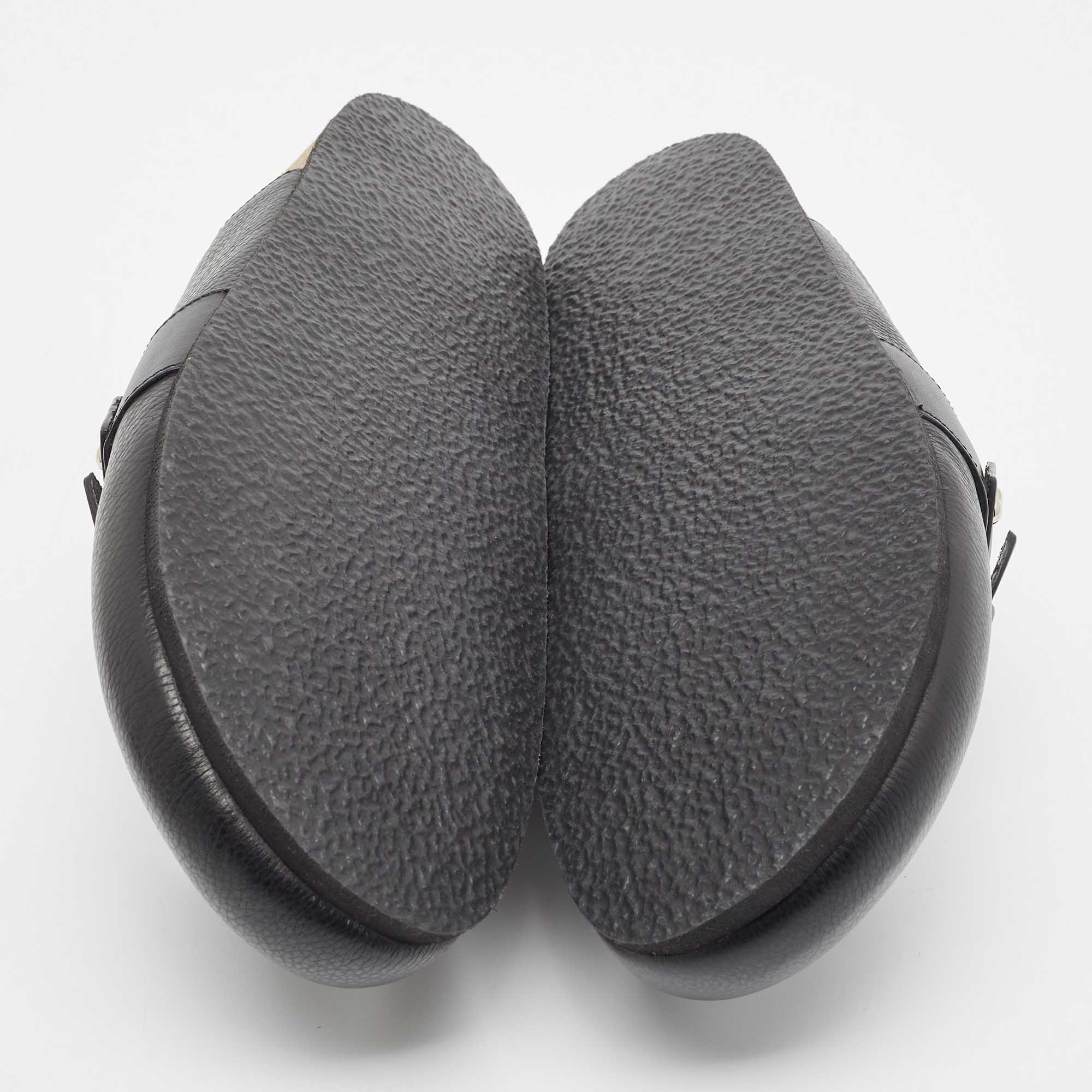 J.W.Anderson Black Leather Padlock Flat Mules Size 42