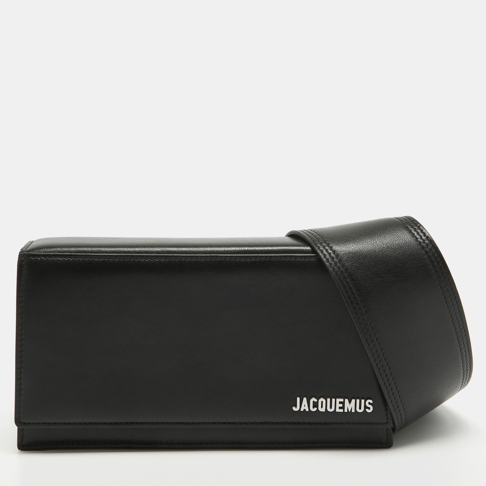 Jacquemus Black Leather Le Bambino Homme Bag