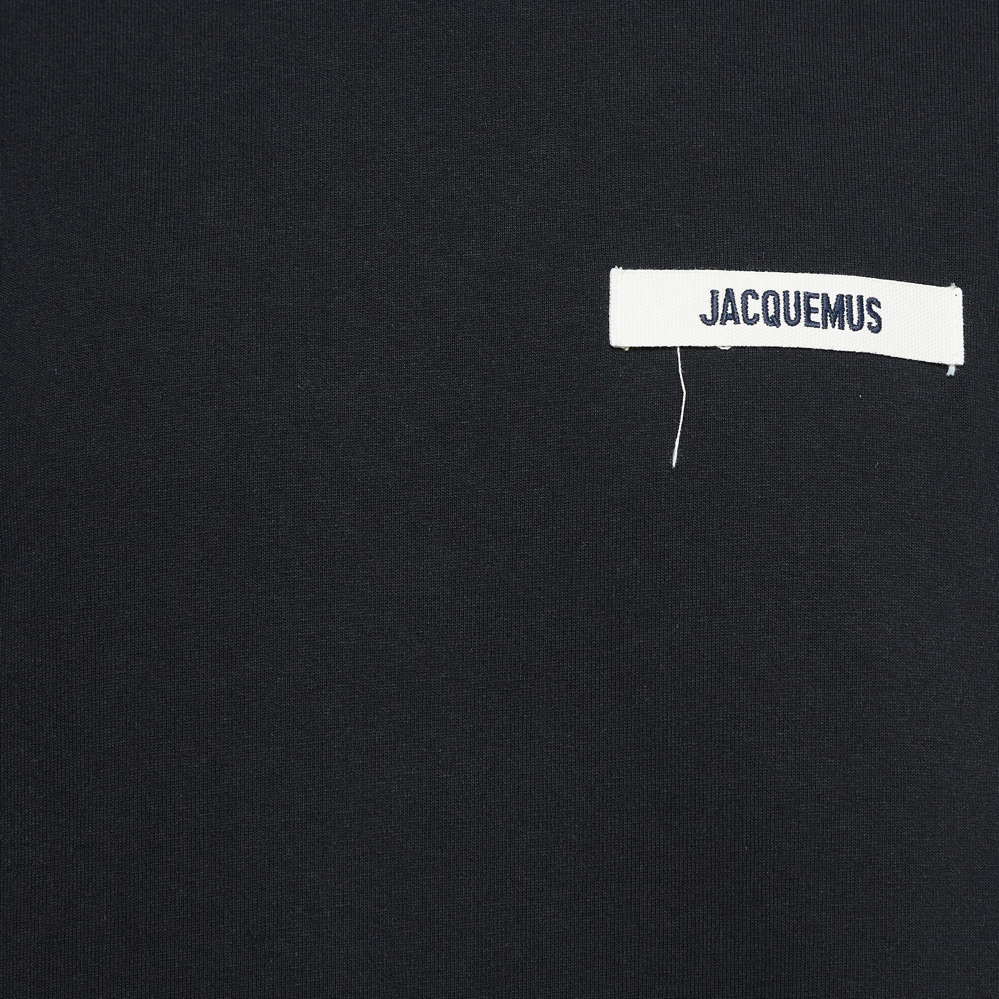 Jacquemus Black Cotton Crew Neck T-Shirt XXL