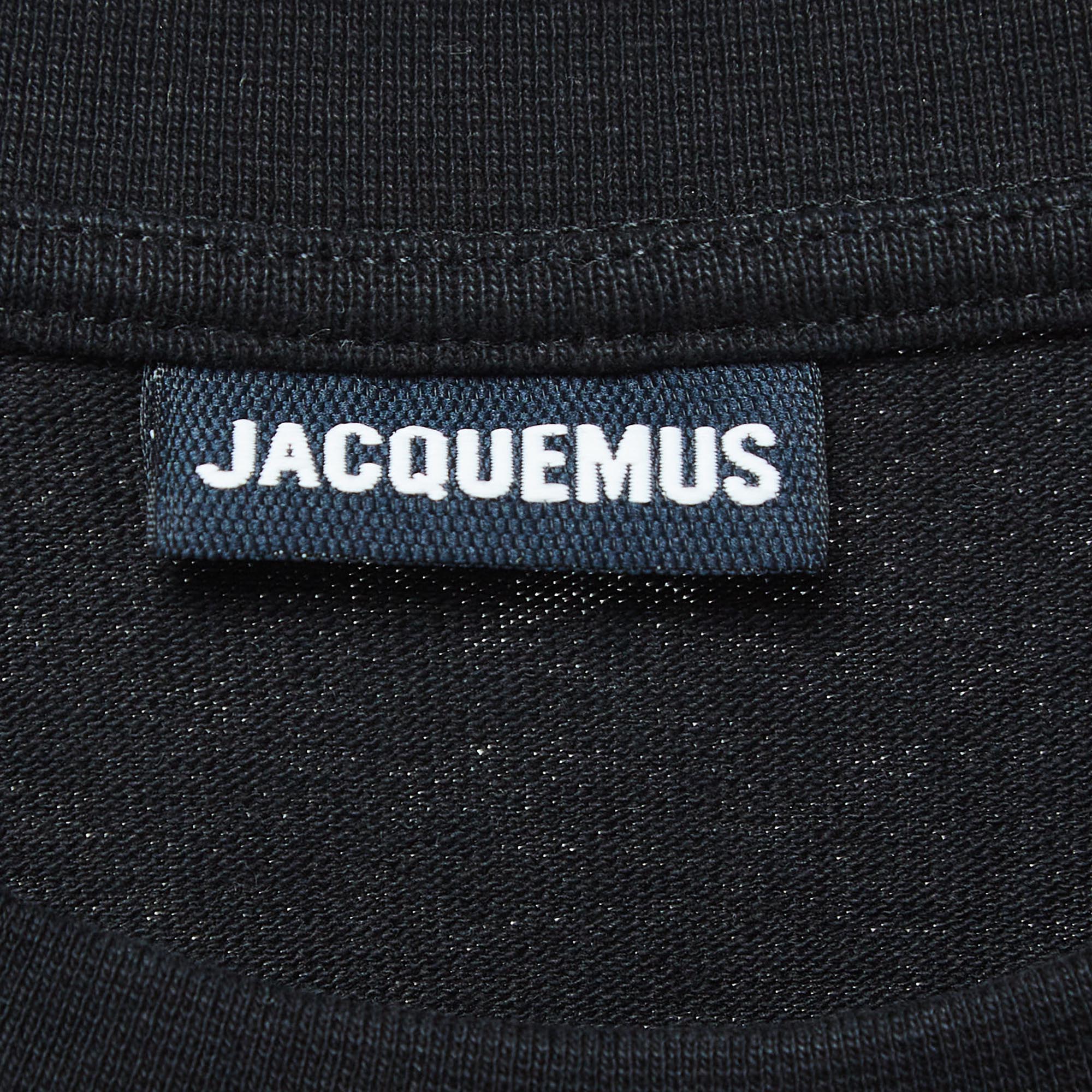 Jacquemus Black Cotton Crew Neck T-Shirt XXL