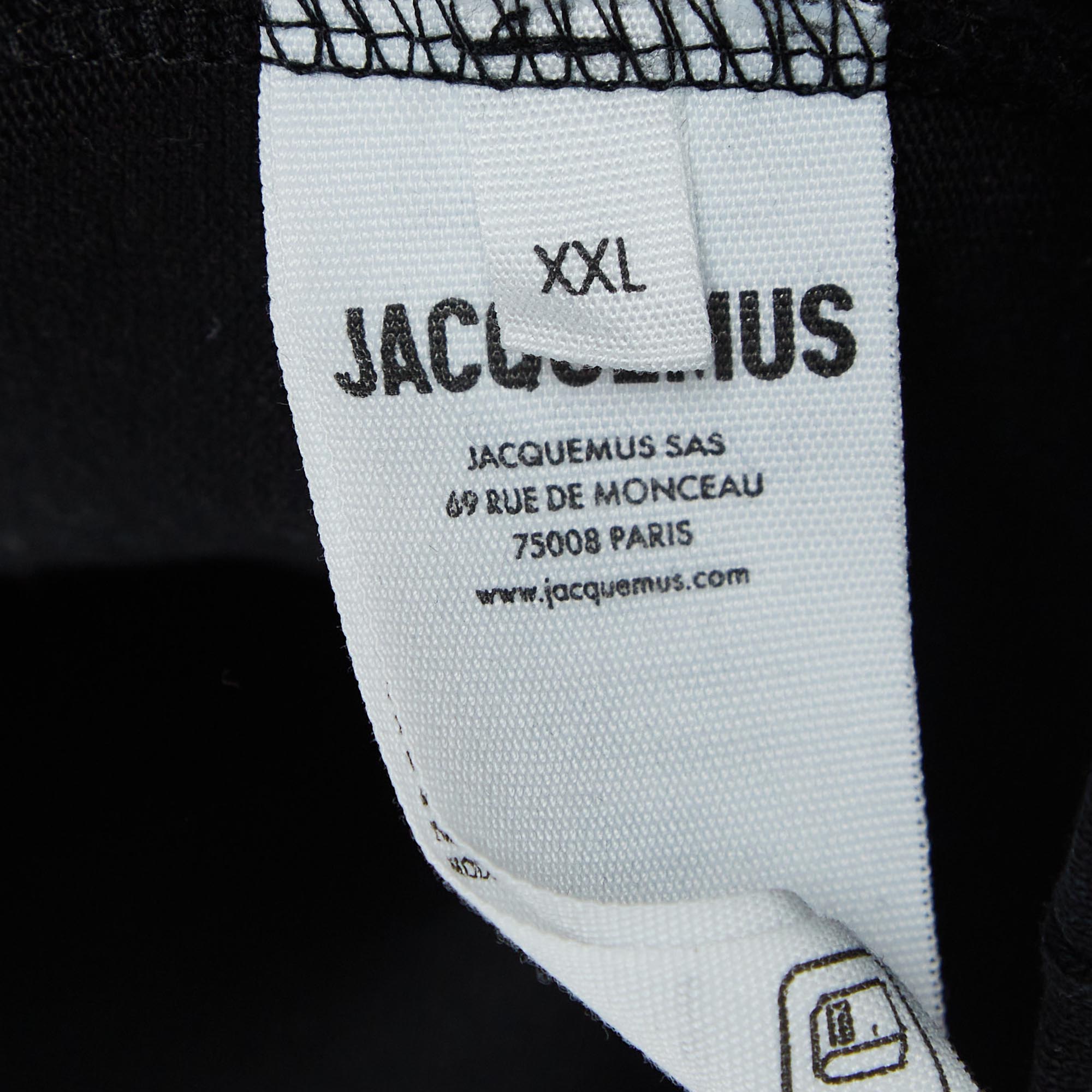 Jacquemus Black Cotton Crew Neck T-Shirt XXL