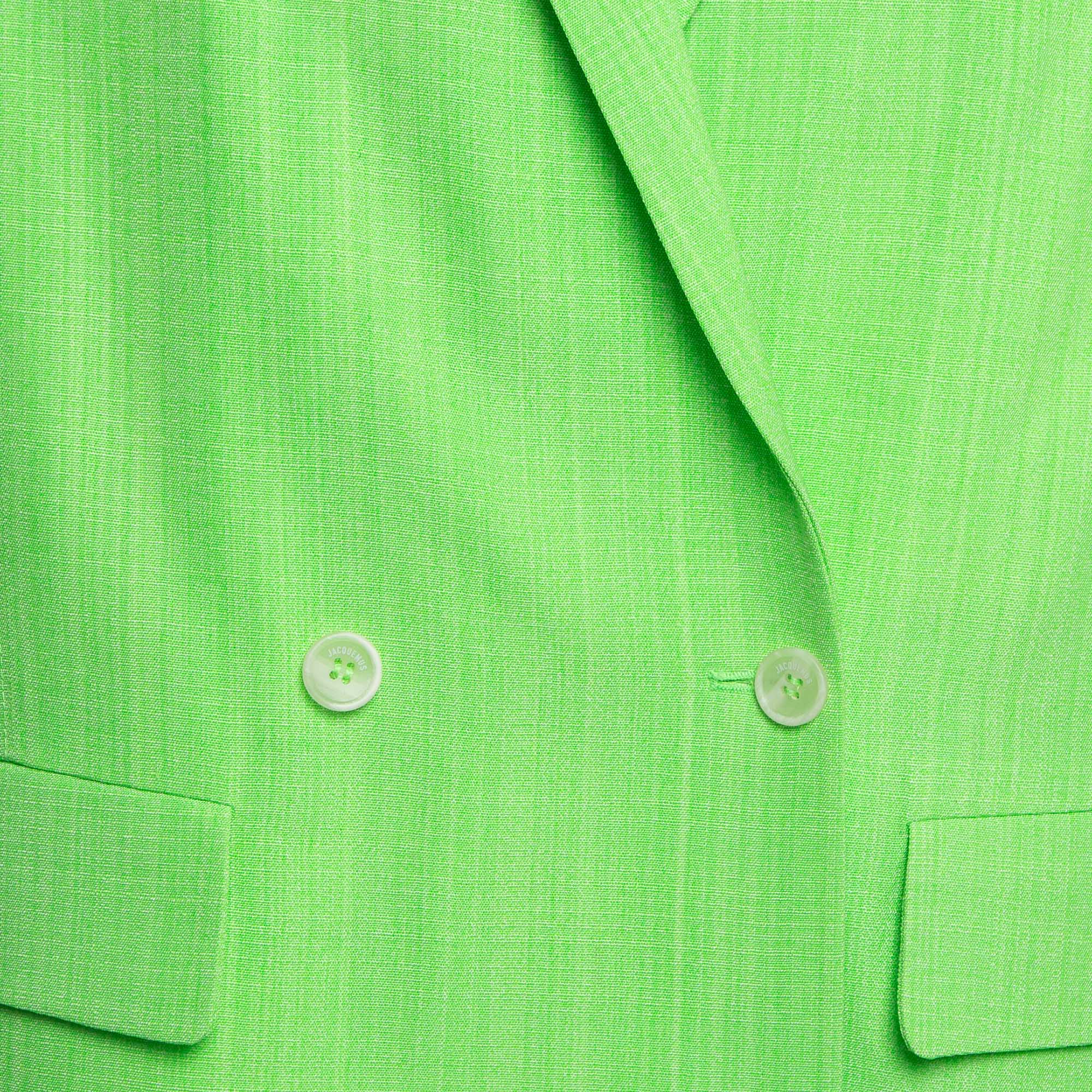 Jacquemus Neon Green Silk Blend La Veste Blazer S