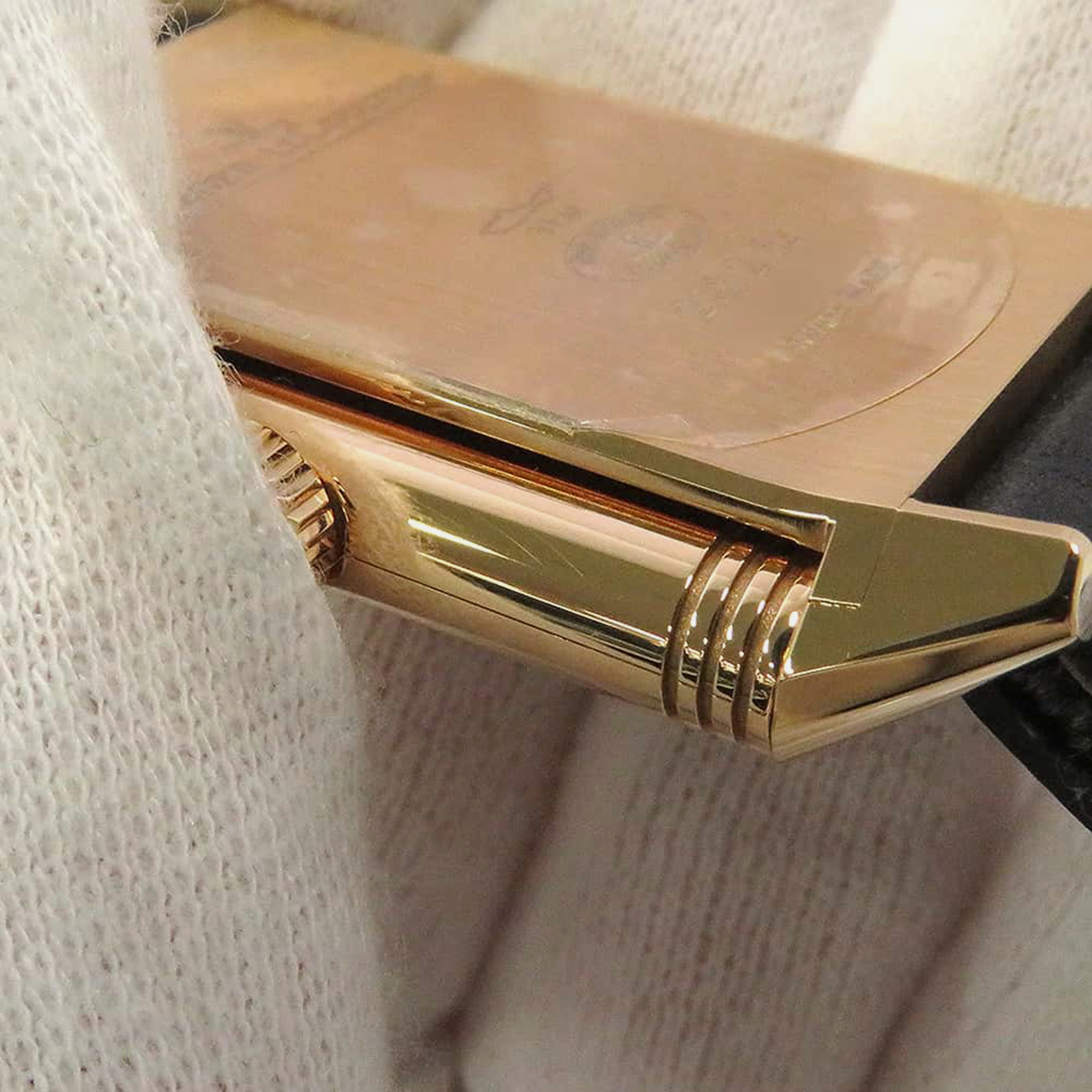 Jaeger LeCoultre Silver 18k Rose Gold Reverso Tribute Q7132521 Manual Winding 27 Mm