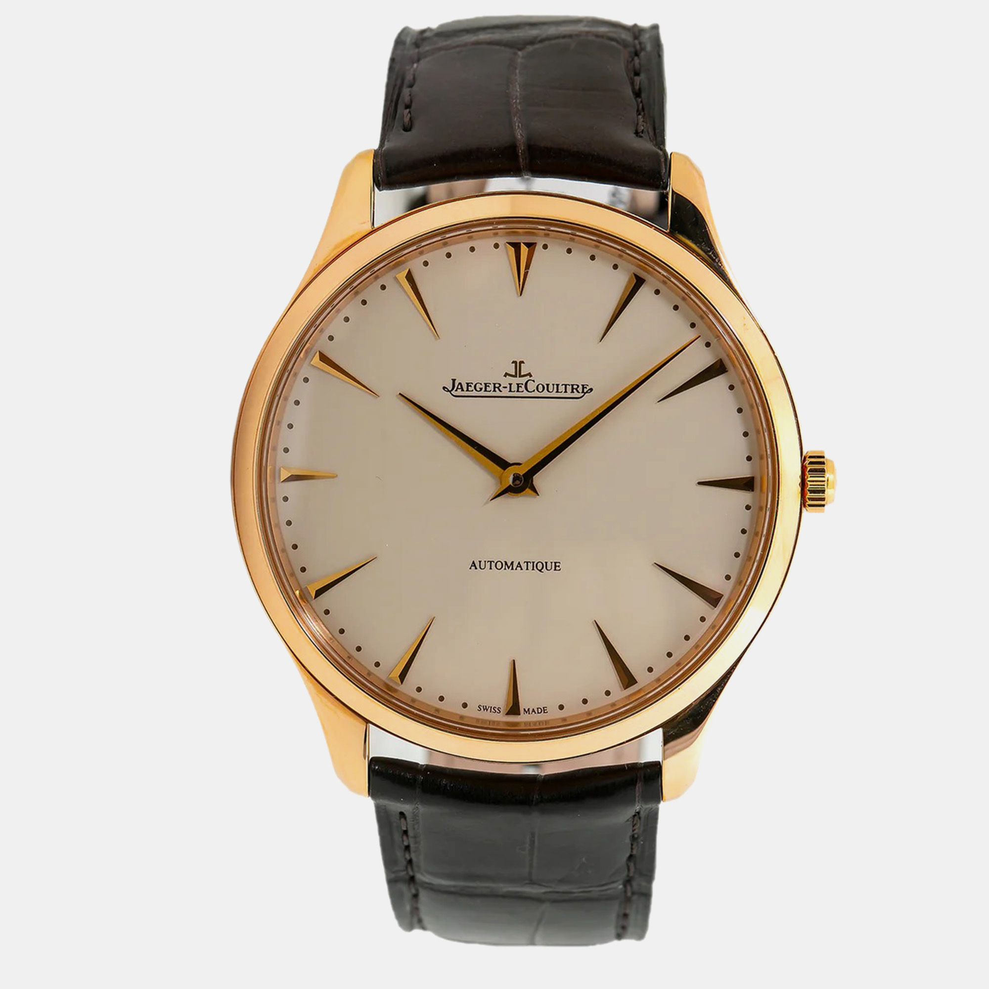 Jaeger LeCoultre Cream Rose Gold Master Ultra Q1332511 Thin Automatic Men's Wristwatch 41 mm
Jaeger LeCoultre Cream Rose Gold Master Ultra Q1332511 Thin Automatic Men's Wristwatch 41 mm