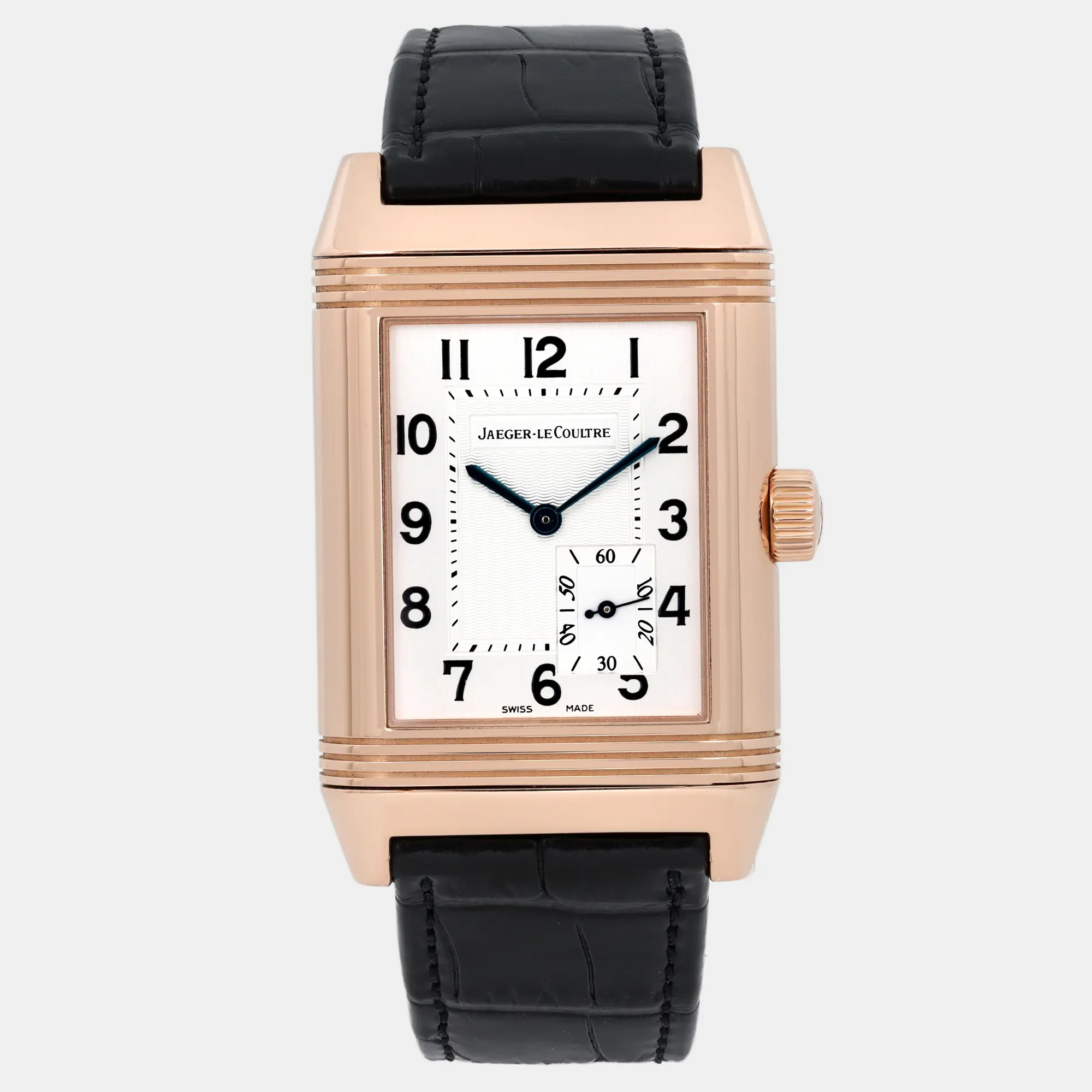 Jaeger LeCoultre Reverso 240.214 Manual Winding Silver Dial 18K Rose Gold Men's Wristwatch 29 mm
Jaeger LeCoultre Reverso 240.214 Manual Winding Silver Dial 18K Rose Gold Men's Wristwatch 29 mm